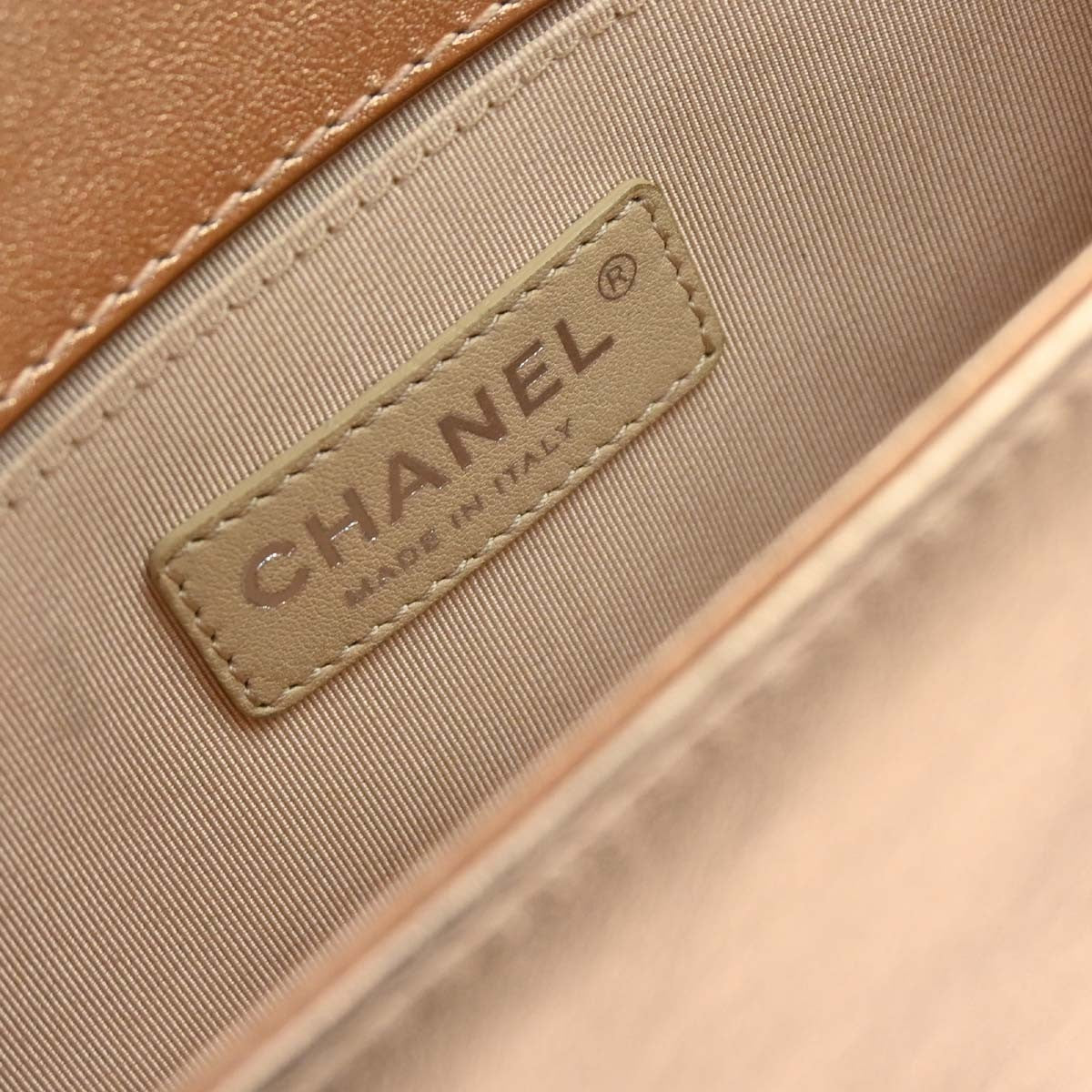 Chanel Boy Flap Quilted Perforated Lambskin Metallic Leather Shoulder Bag Bag (Pre-Owned)