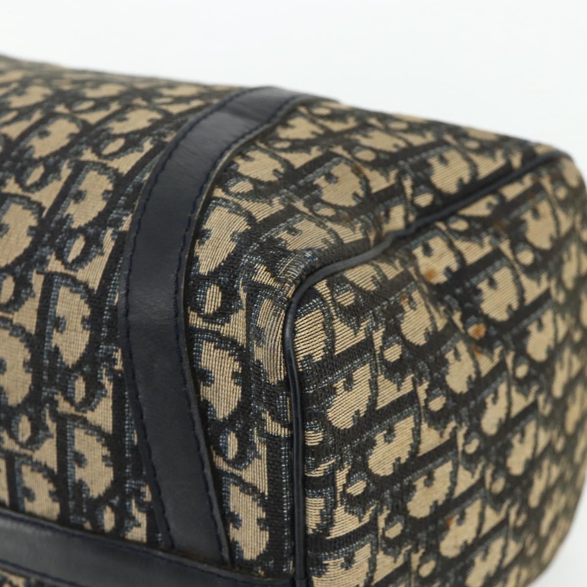 Christian Dior Vintage Trotter Boston Diorissimo Canvas Navy Canvas Handbag (Pre-Owned)