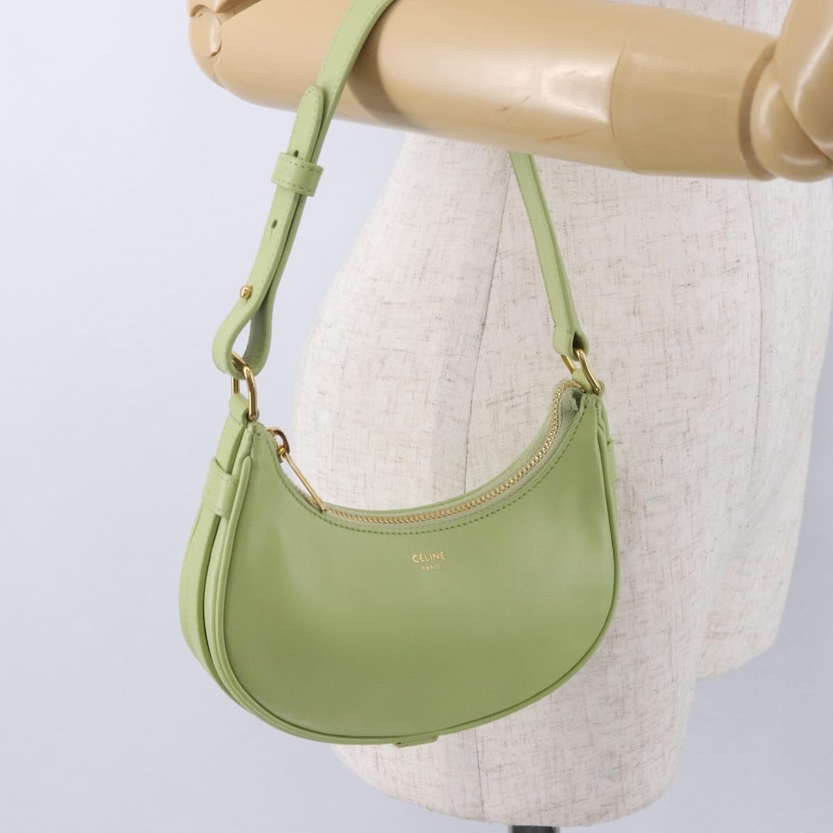 Celine Ava Leather Green Leather Handbag (Pre-Owned)