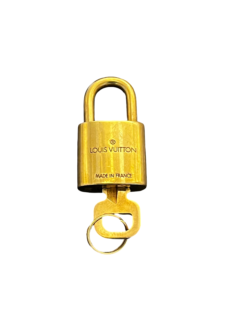 Louis Vuitton Padlock And Key Logo Metal Gold Metal Charms And Keychains Accessory (Pre-Owned)