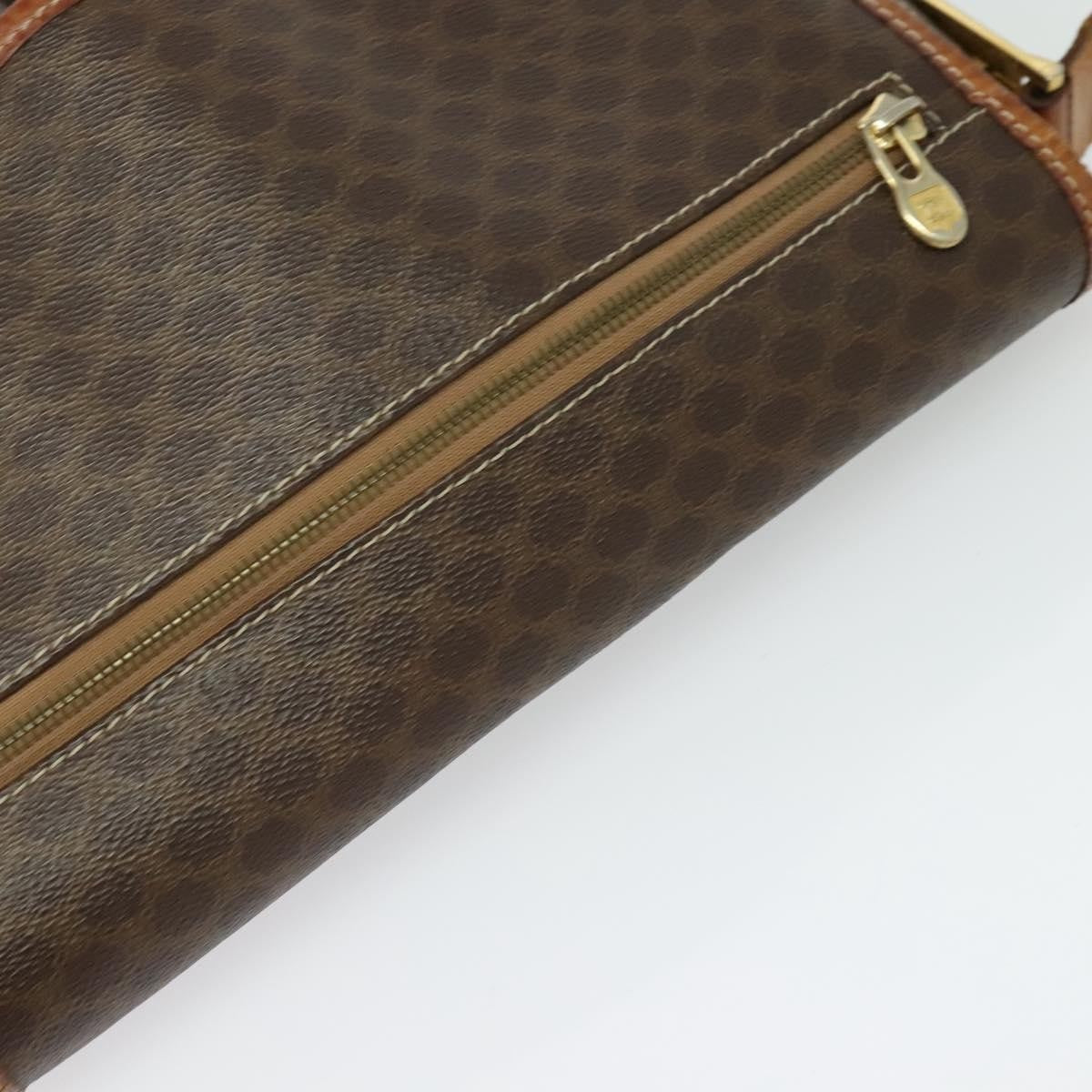 Celine Vintage Macadam Canvas And Leather Brown Canvas Shoulder Bag Bag (Pre-Owned)