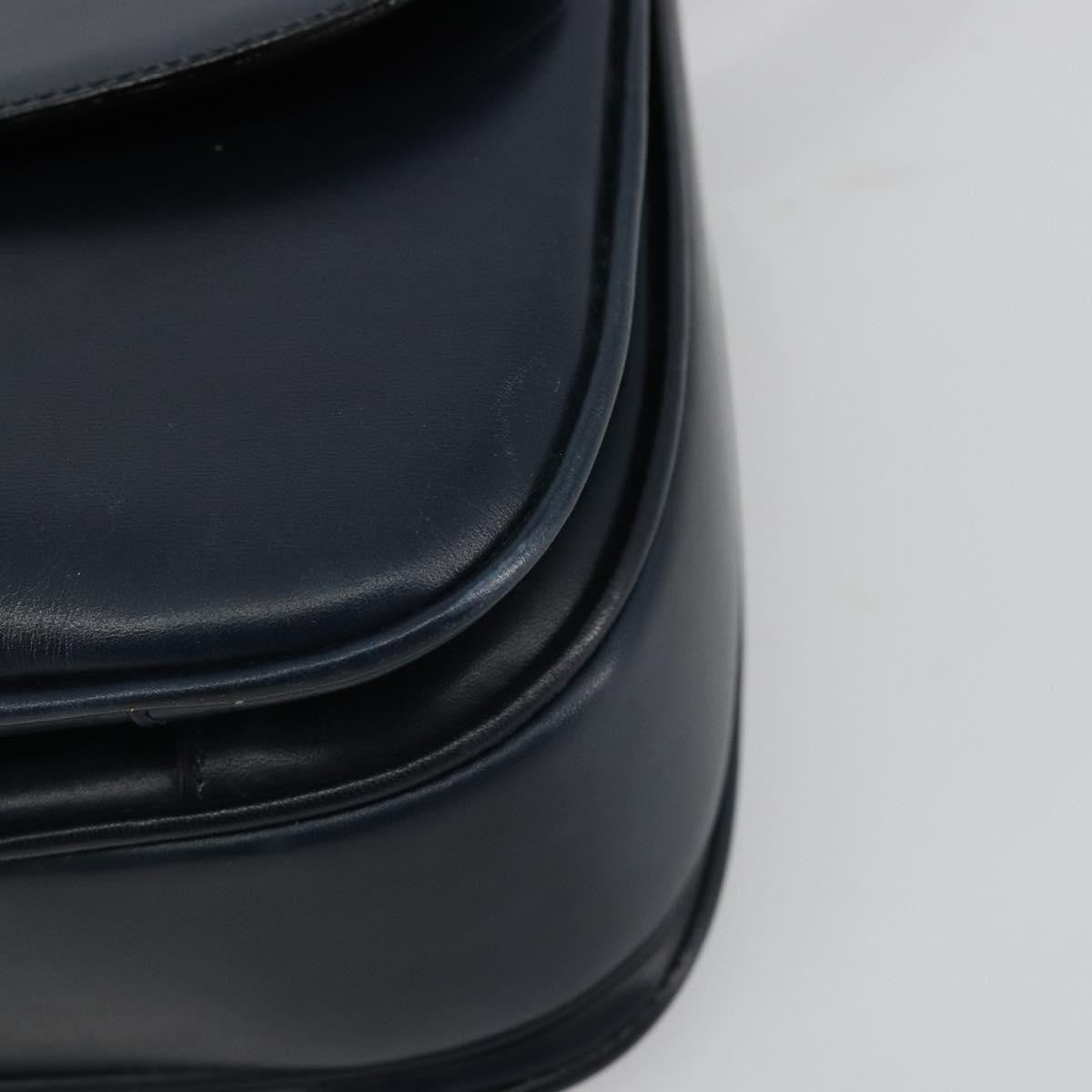 Celine Flap Shoulder Leather Navy Leather Shoulder Bag Bag (Pre-Owned)
