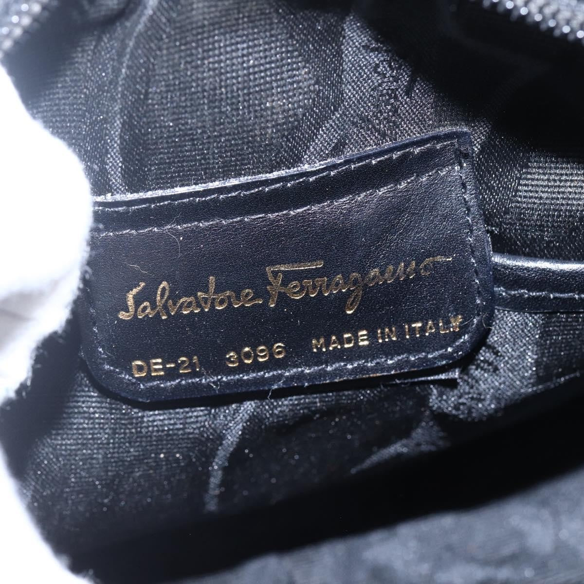 Salvatore Ferragamo Vara Bow Camera Leather Black Leather Shoulder Bag Bag (Pre-Owned)