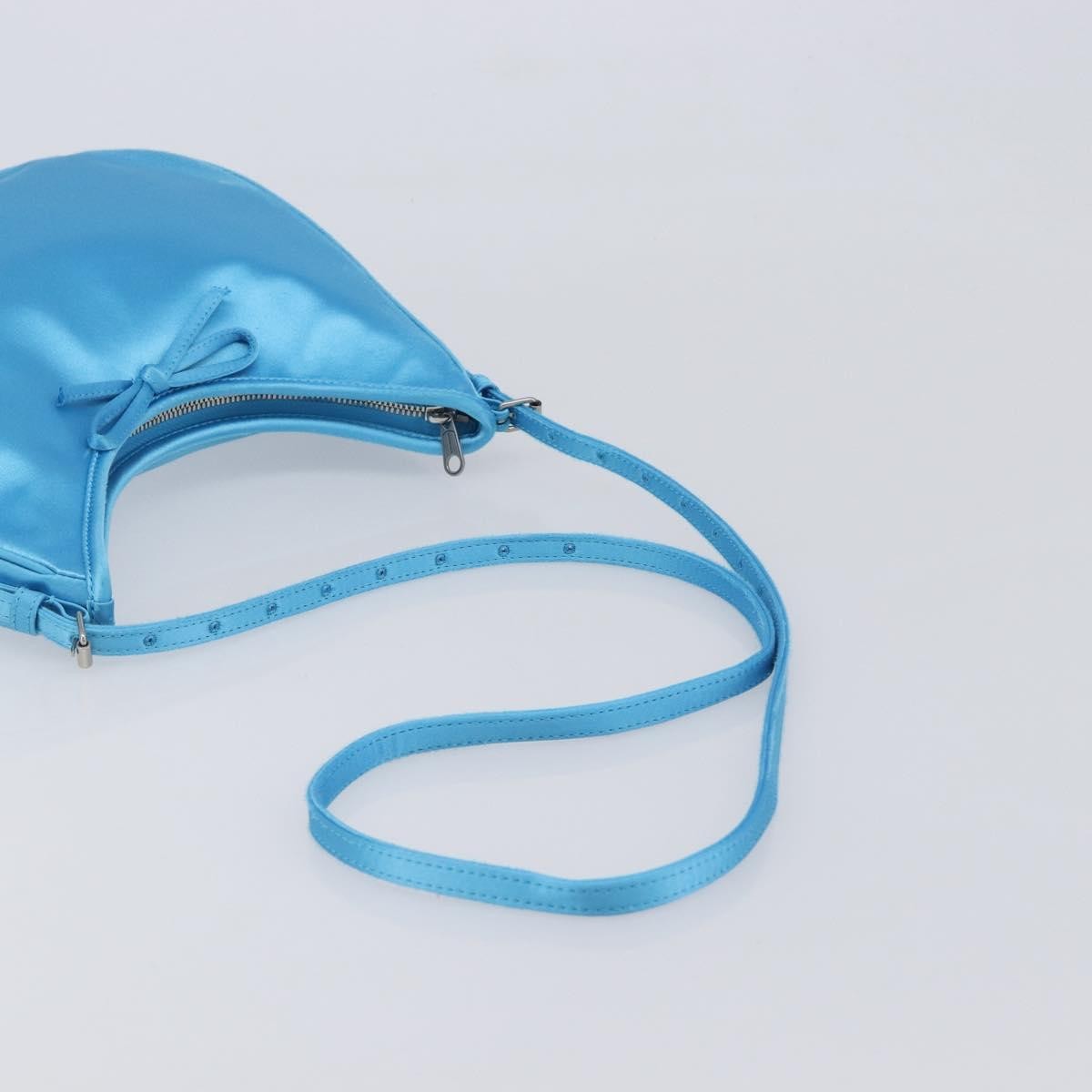 Balenciaga Leopolda Satin Blue Satin Shoulder Bag Bag (Pre-Owned)
