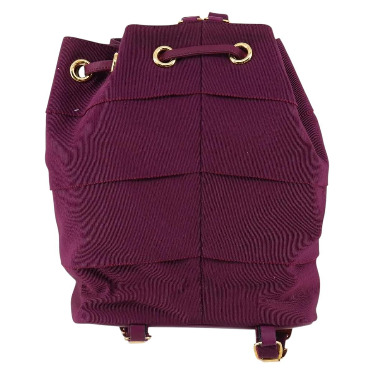 Salvatore Ferragamo Vala Canvas Purple Canvas Backpack Bag (Pre-Owned)