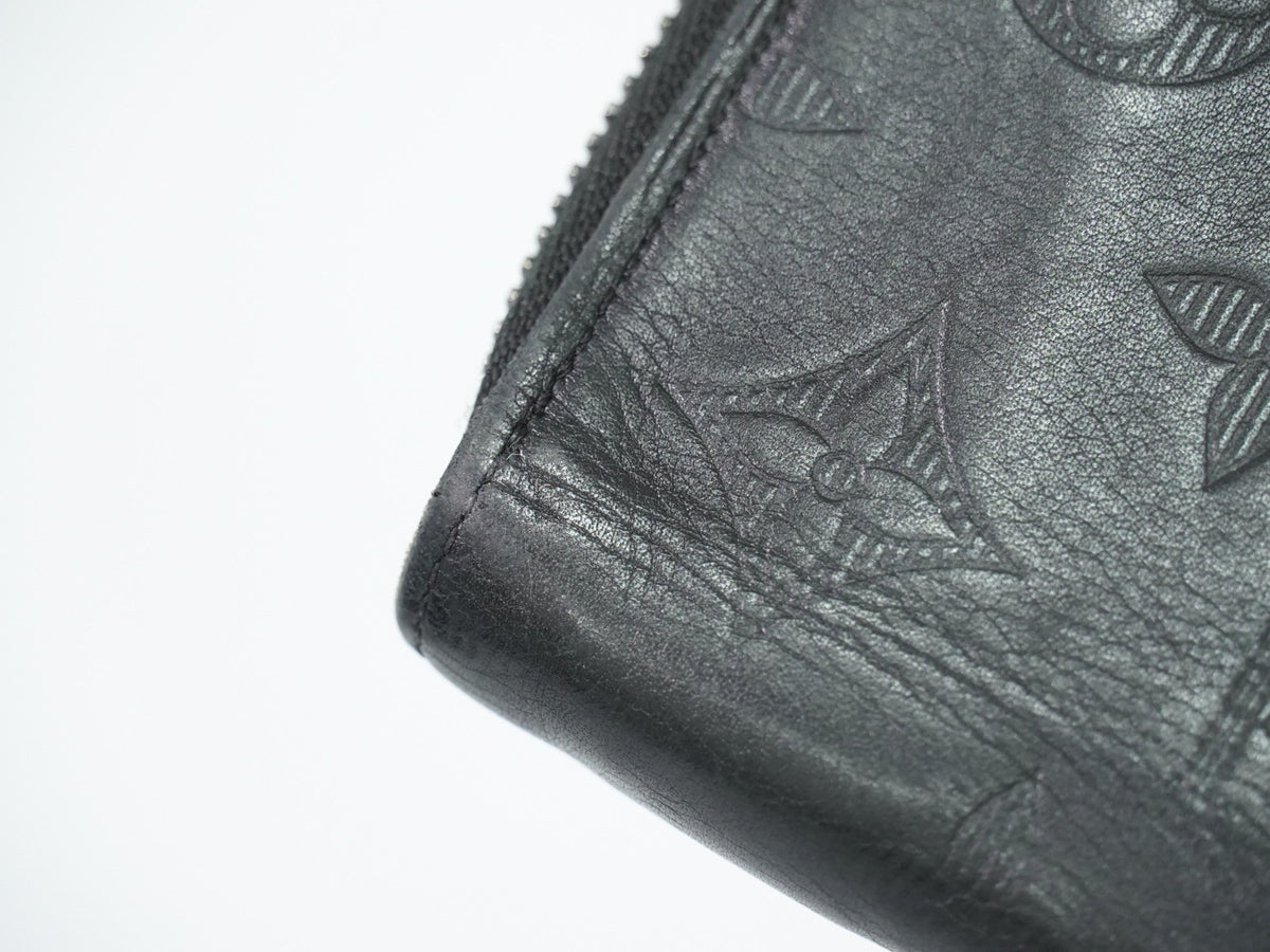 Louis Vuitton Zippy Monogram Shadow Leather Black Leather Wallets Accessory (Pre-Owned)