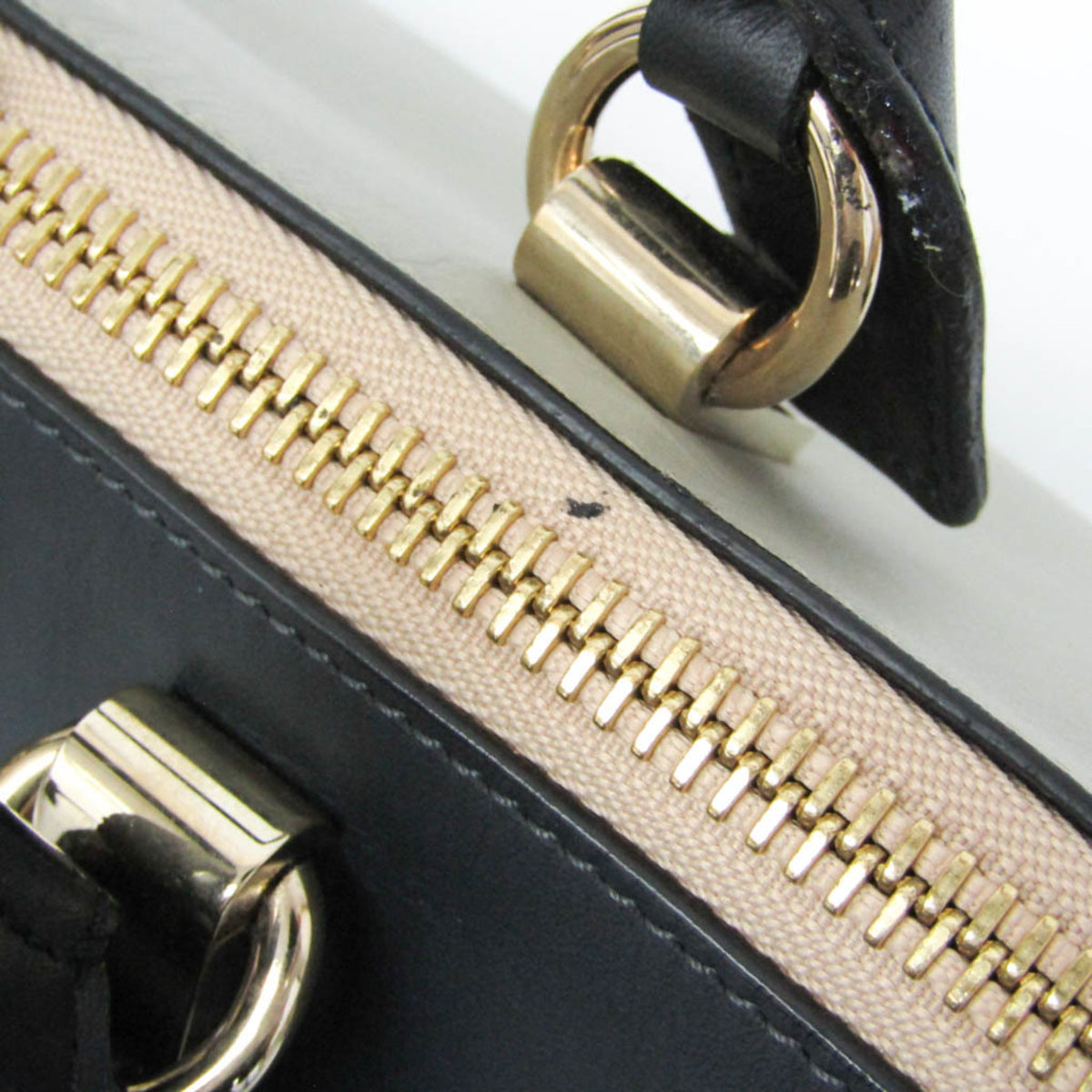 Chloe Bicolor Baylee Satchel Leather Gray Leather Handbag (Pre-Owned)