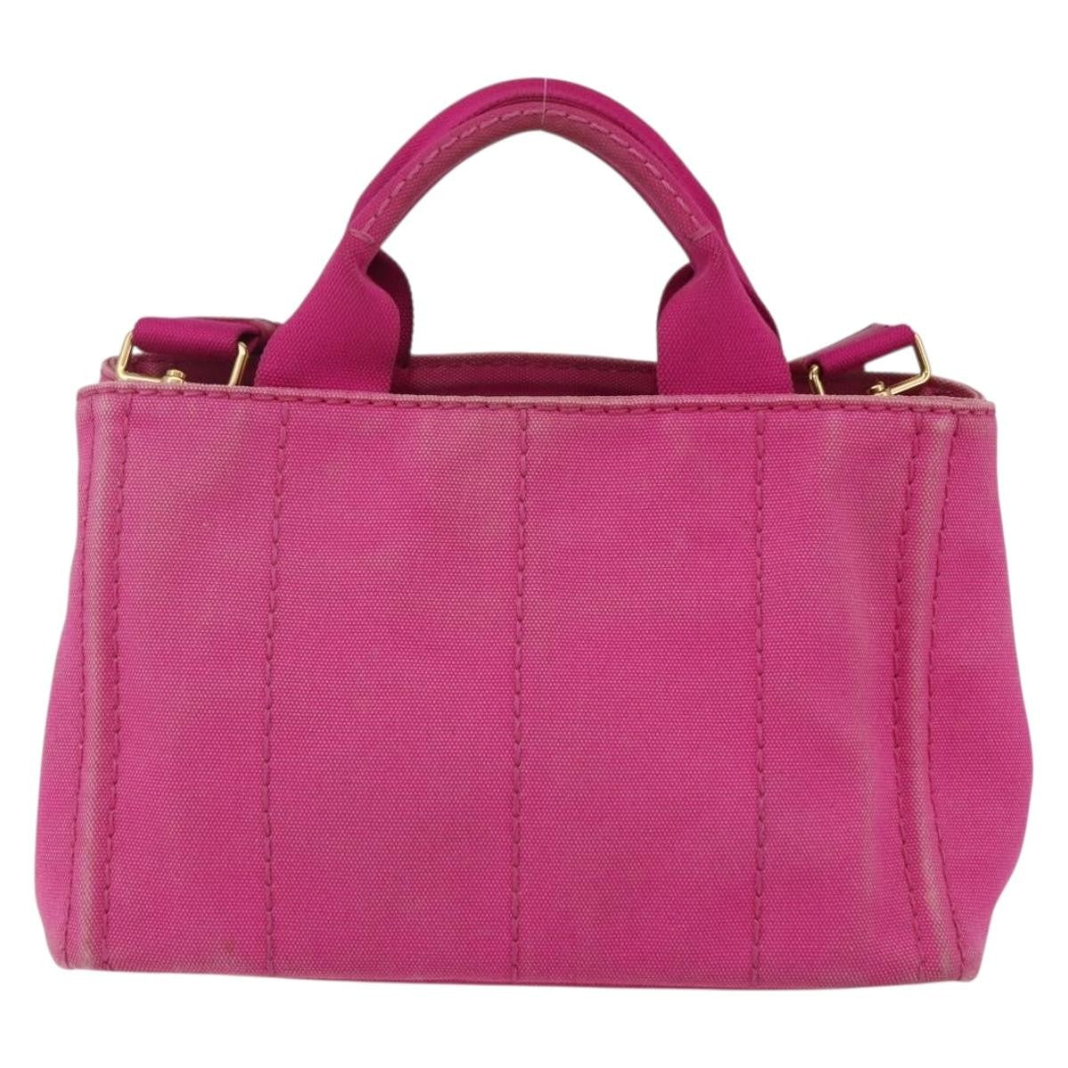 Prada Canapa Convertible Tote Canvas Pink Canvas Tote Bag Bag (Pre-Owned)