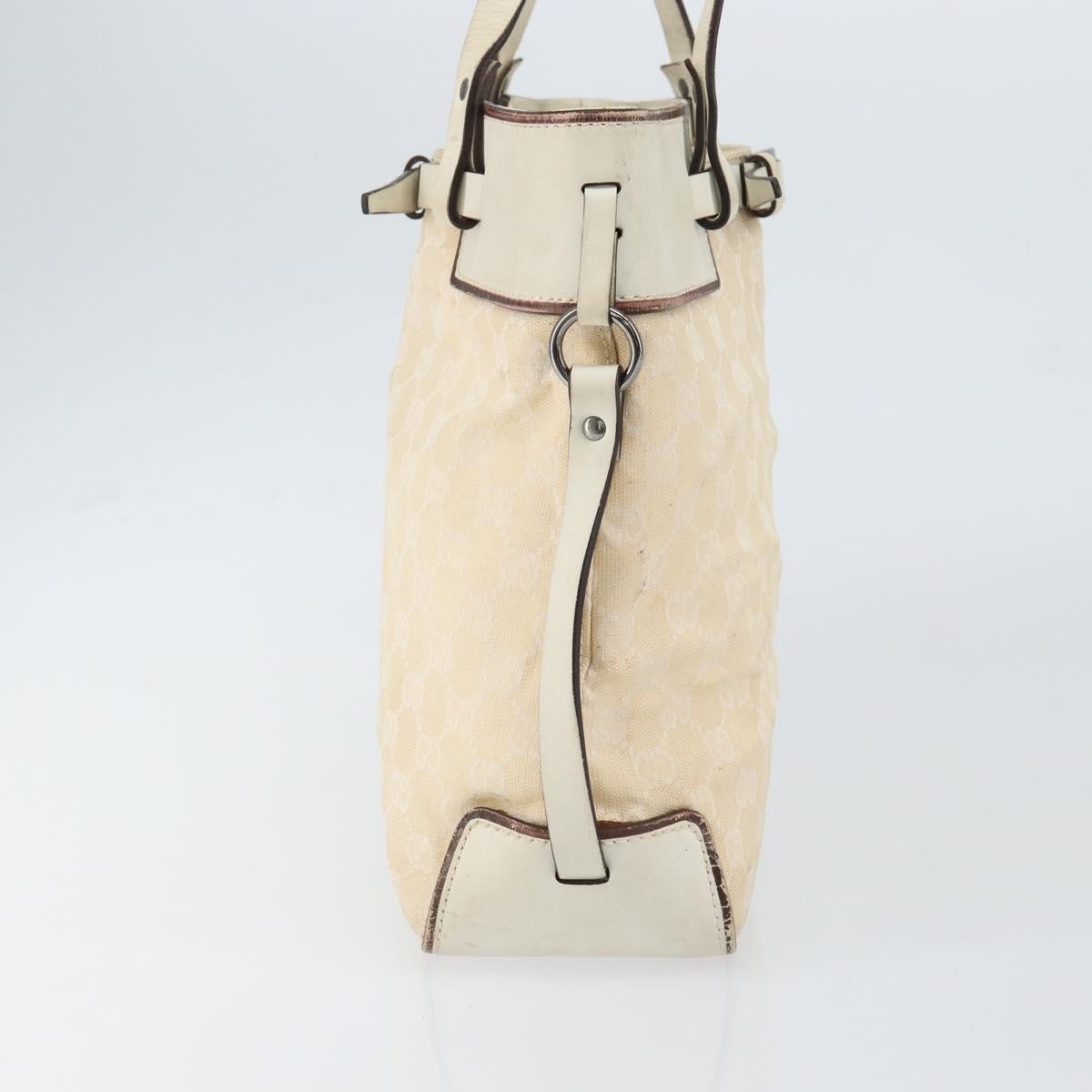 Gucci Belted Bucket Gg Canvas With Leather Beige Canvas Tote Bag Bag (Pre-Owned)