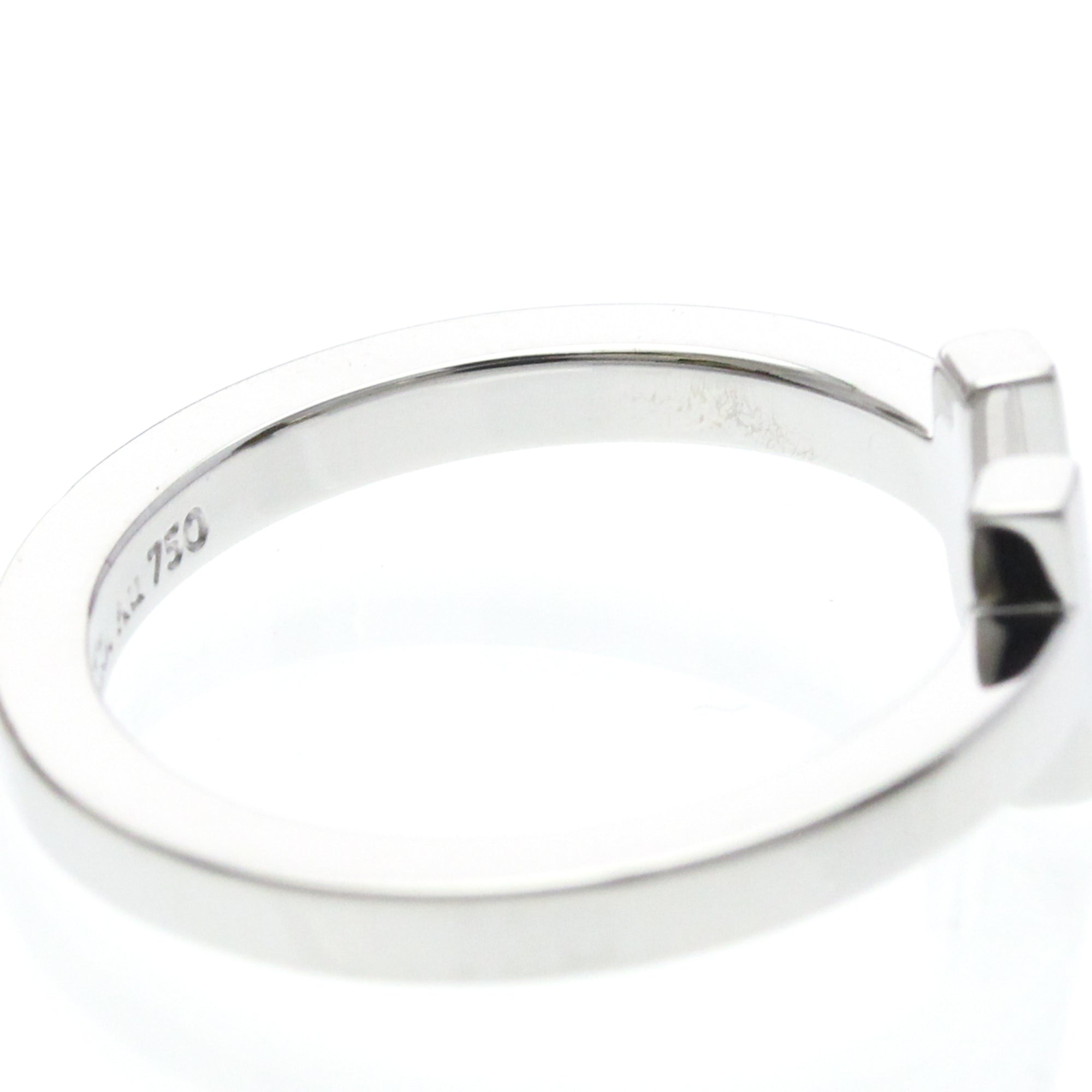 Tiffany & Co. T Square 18K White Gold Silver White_Gold Ring Jewelry (Pre-Owned)