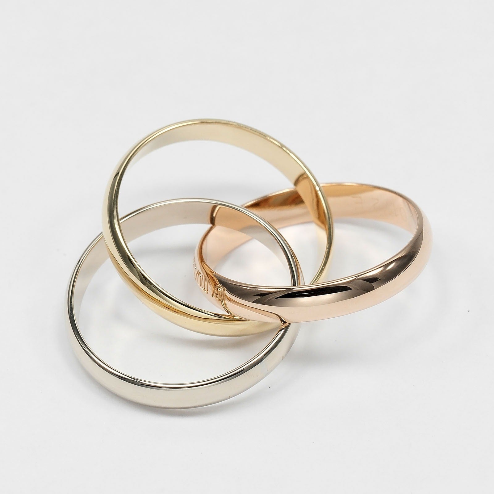 Cartier Trinity 18K Tricolor Gold Gold Yellow_Gold Ring Jewelry (Pre-Owned)