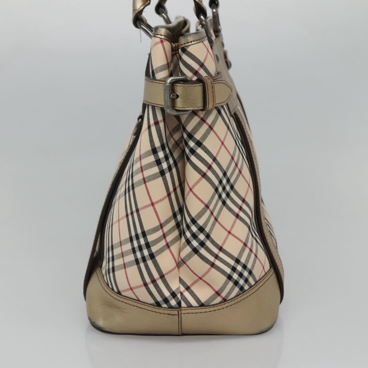 Burberry Nova Check Tote Canvas And Leather Beige Canvas Tote Bag Bag (Pre-Owned)