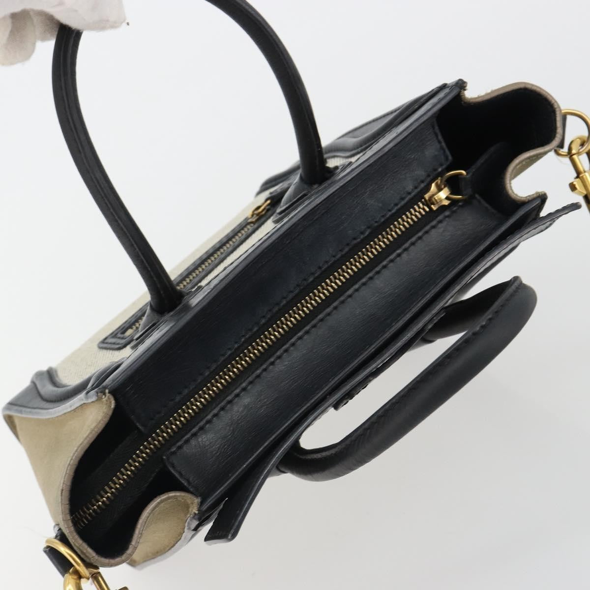 Celine Luggage Canvas And Leather Gray Canvas Tote Bag Bag (Pre-Owned)