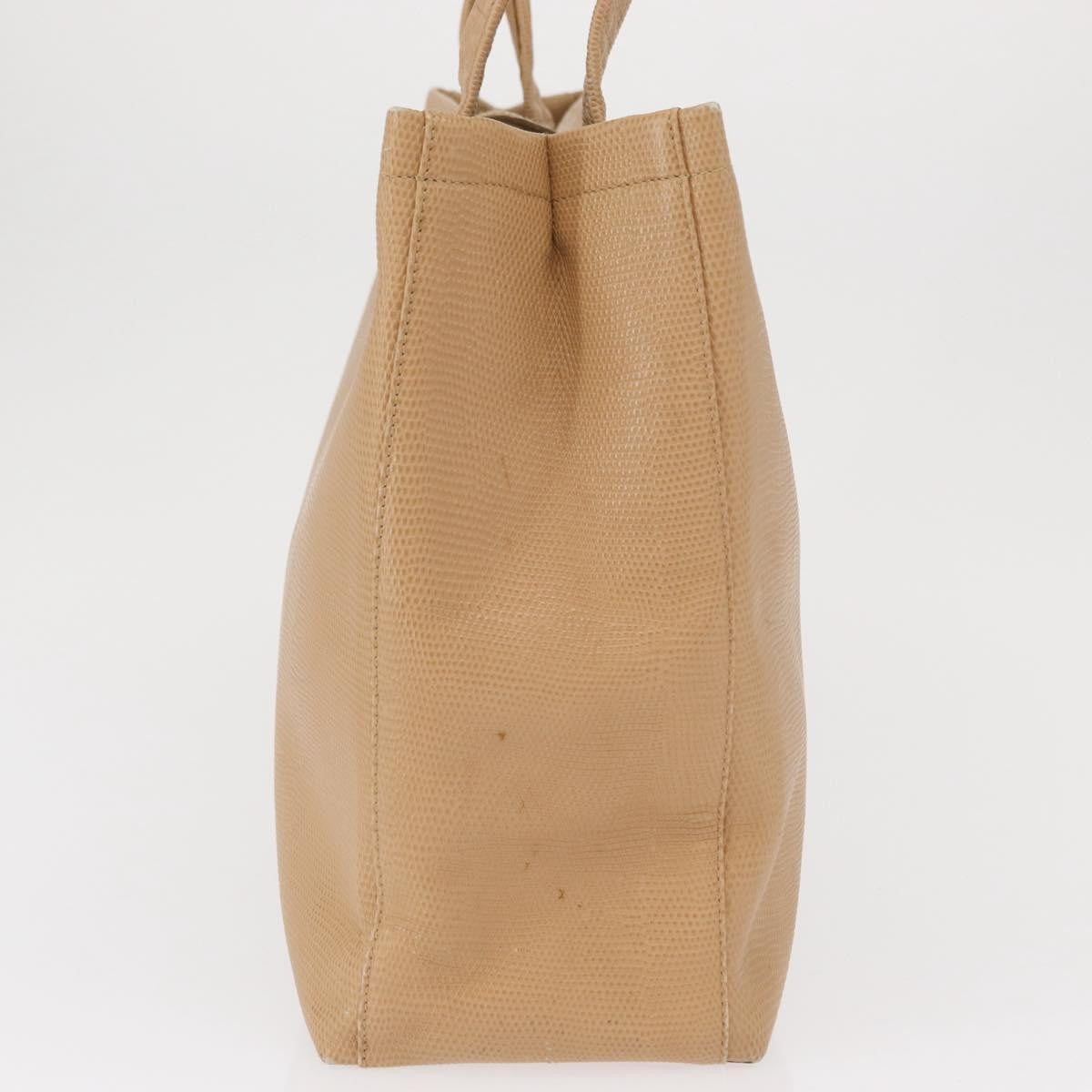 Salvatore Ferragamo Vala Tote Leather Beige Leather Tote Bag Bag (Pre-Owned)