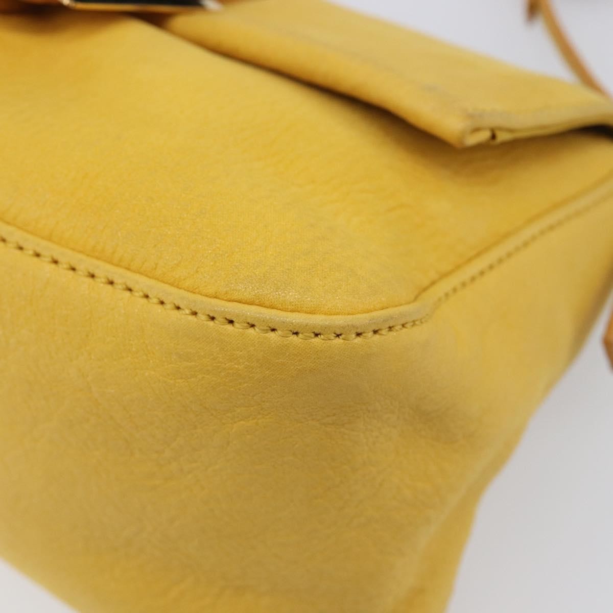 Fendi Fendi Mamma Baguette Monogram Canvas Yellow Leather Handbag (Pre-Owned)