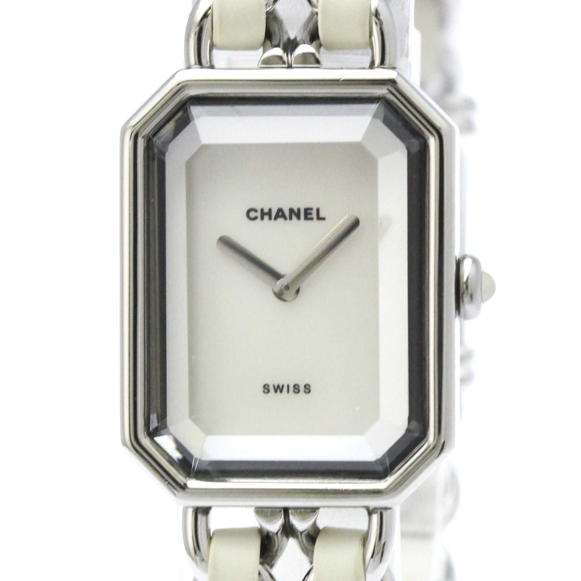 Chanel Premiere Rock Quartz Stainless Steel And Leather Watch (Pre-Owned)
