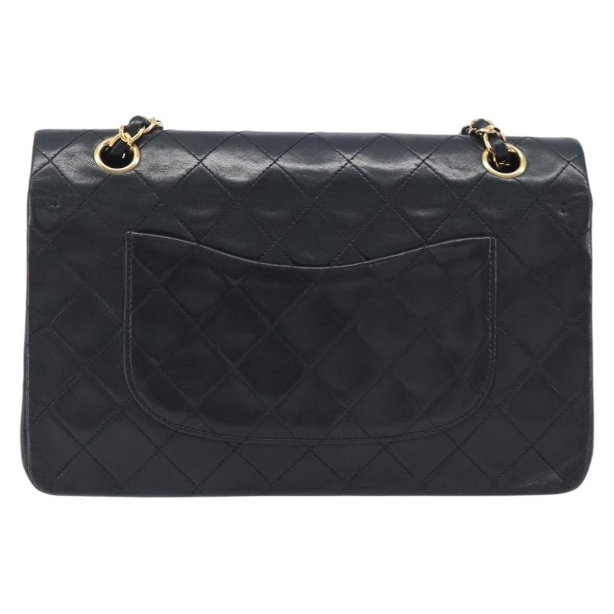 Chanel Timeless - Classic Double Flap Leather Black Leather Handbag (Pre-Owned)