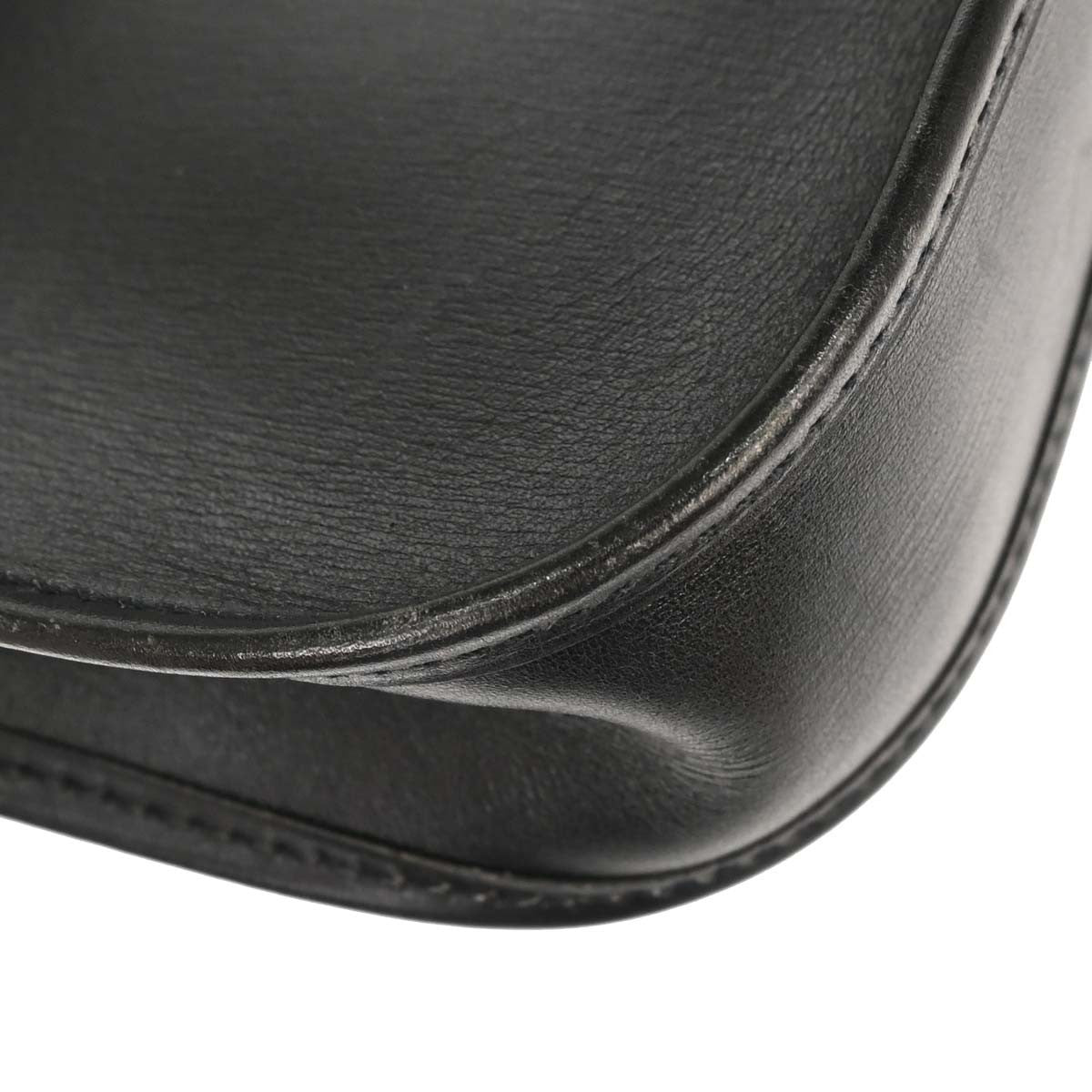 Hermes Long Strap Evelyne Box Calf Black Leather Shoulder Bag Bag (Pre-Owned)