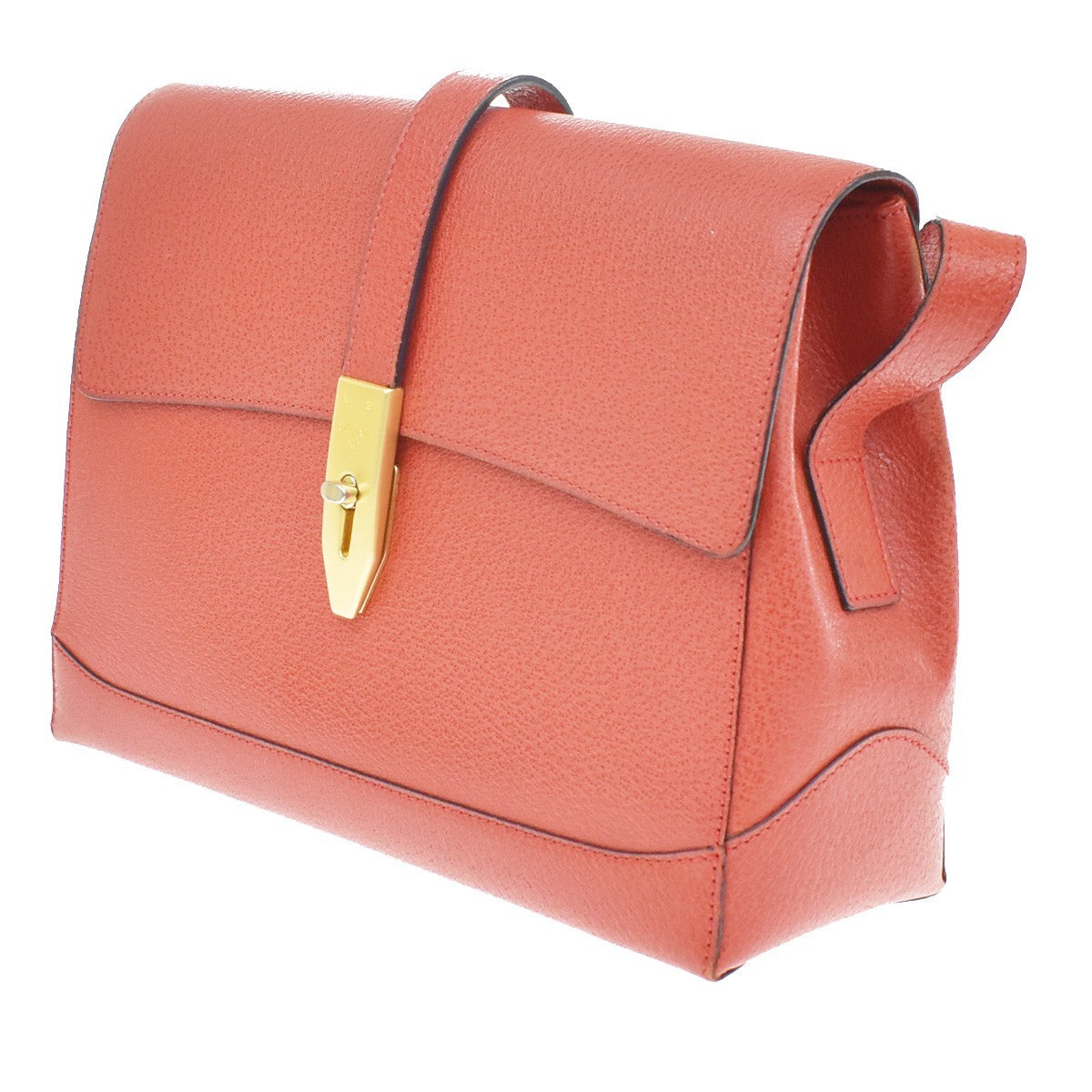 Celine Shoulder Leather Red Leather Shoulder Bag Bag (Pre-Owned)