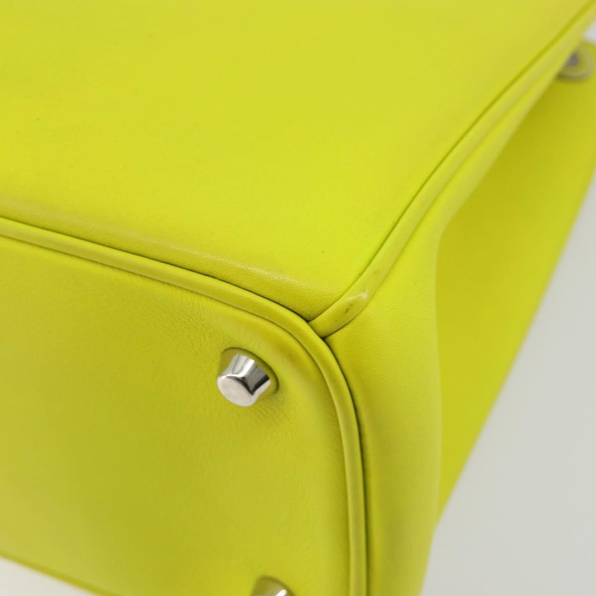 Christian Dior Diorissimo Tote Smooth Calfskin Yellow Leather Handbag (Pre-Owned)