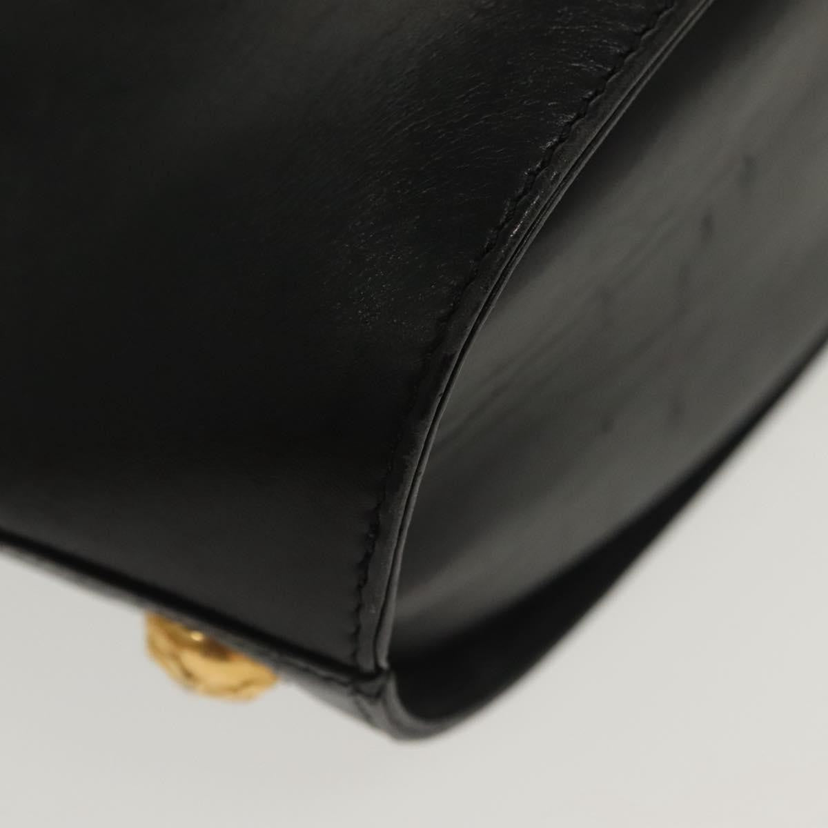 Salvatore Ferragamo Vintage Leather Black Leather Handbag (Pre-Owned)