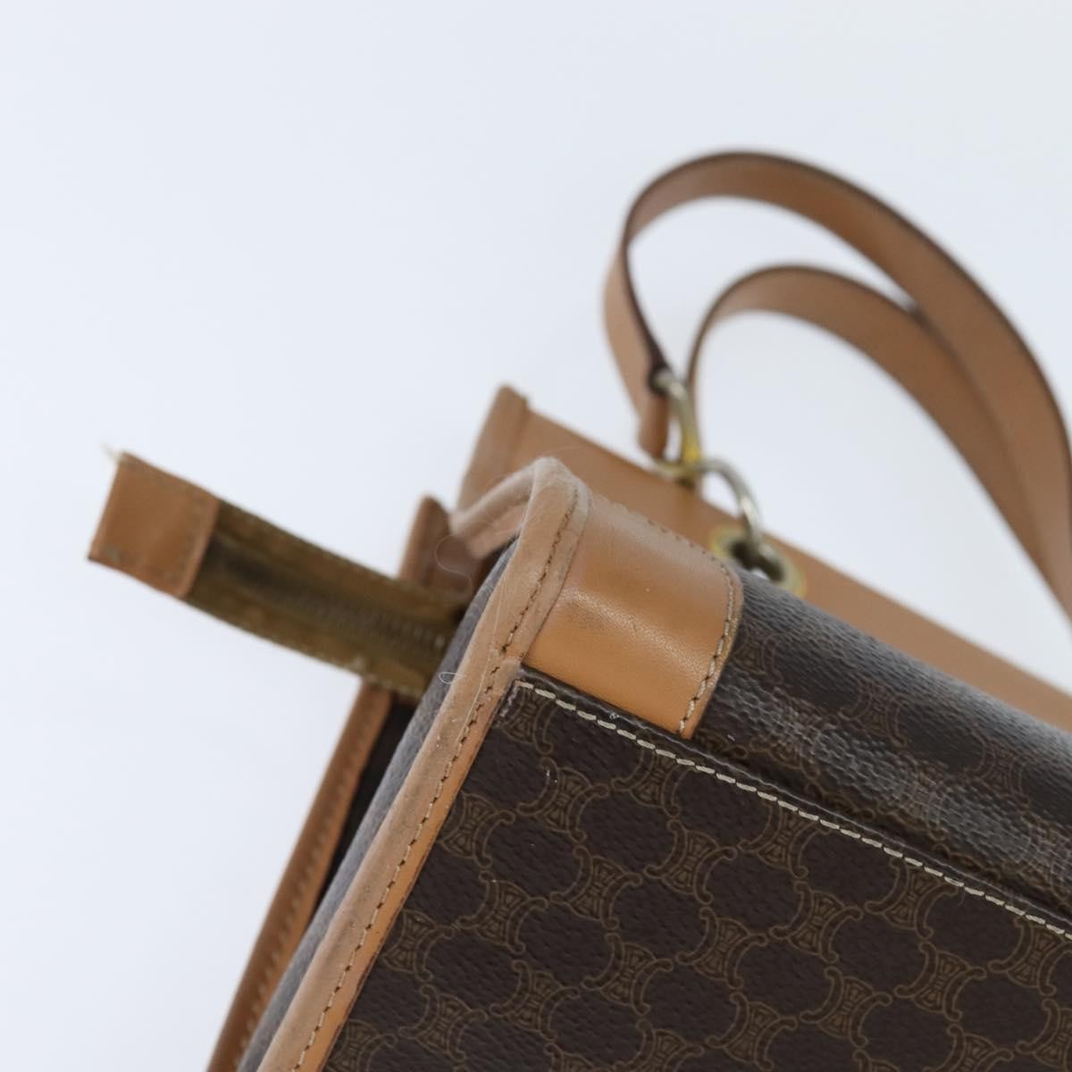 Celine Vintage Macadam Canvas Brown Canvas Tote Bag Bag (Pre-Owned)