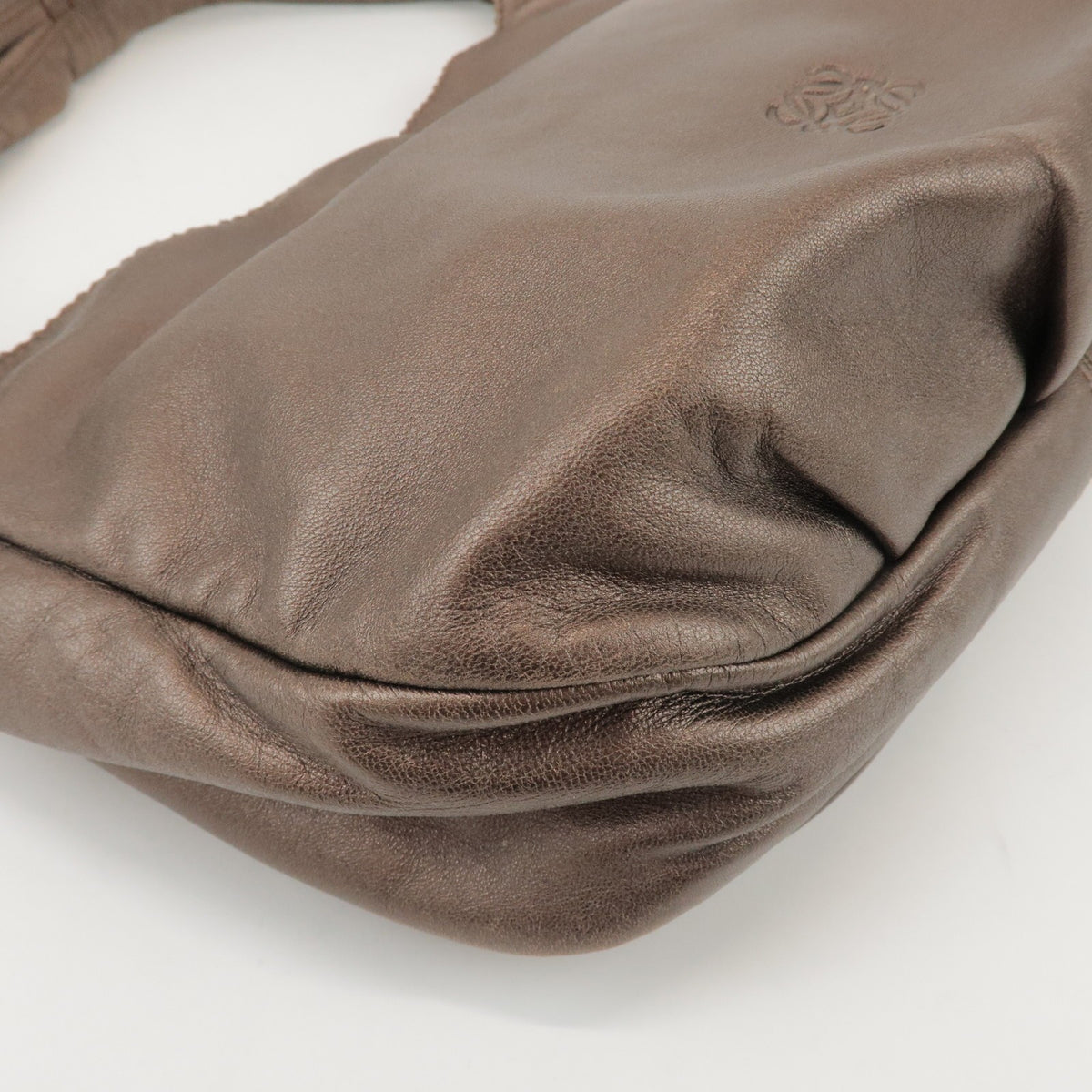 Loewe Anagram Leather Brown Leather Tote Bag Bag (Pre-Owned)