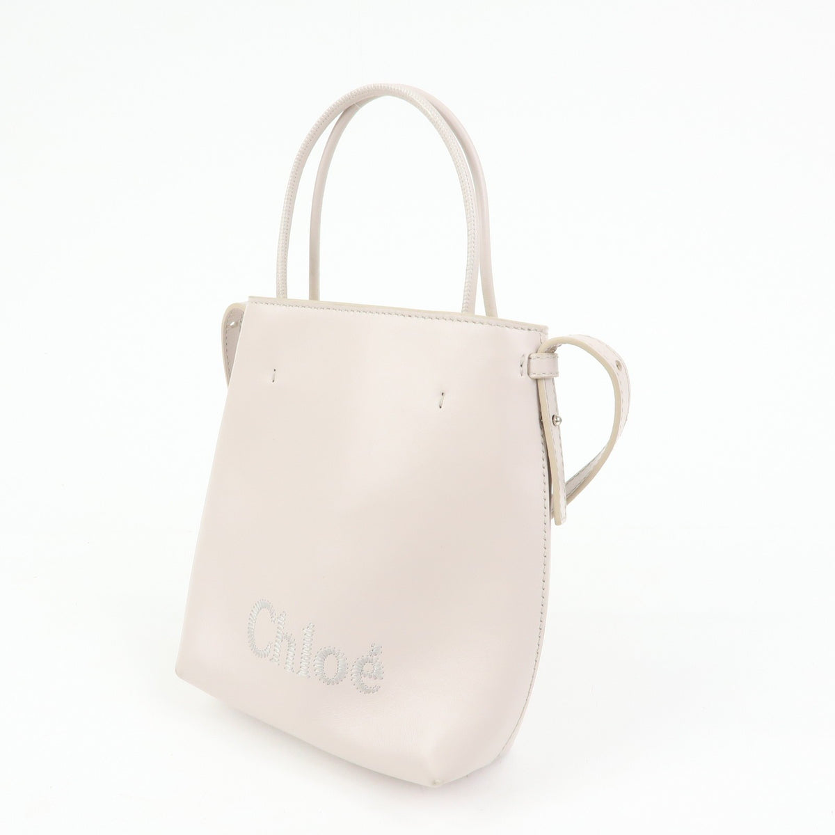 Chloe Sense Leather Pink Leather Tote Bag Bag (Pre-Owned)