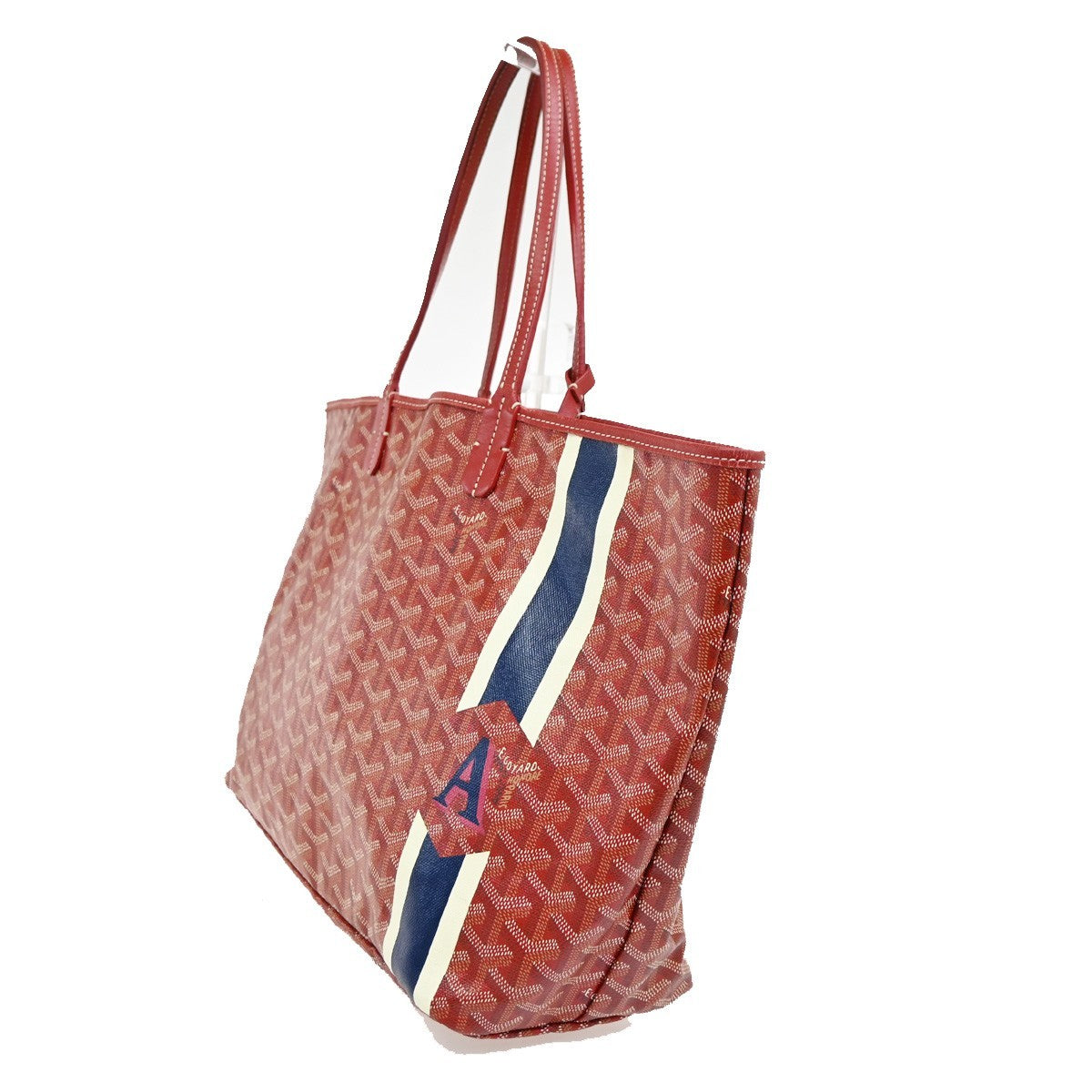 Goyard Saint Louis Reversible Coated Canvas And Printed Canvas Red Canvas Tote Bag Bag (Pre-Owned)