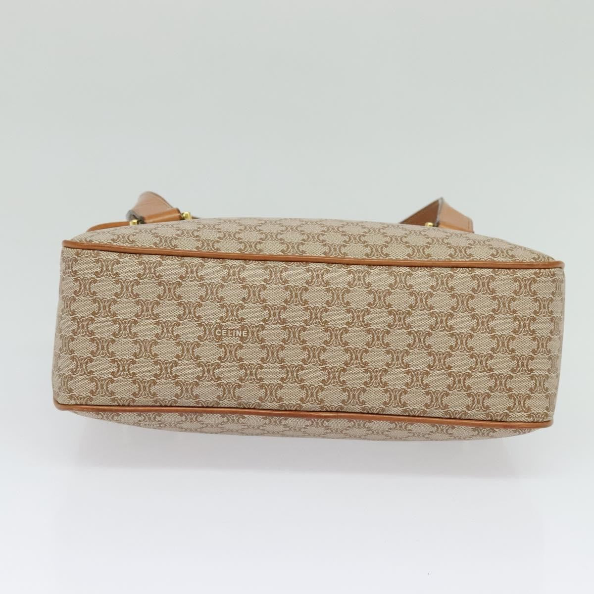 Celine Vintage Macadam Canvas And Leather Beige Canvas Handbag (Pre-Owned)