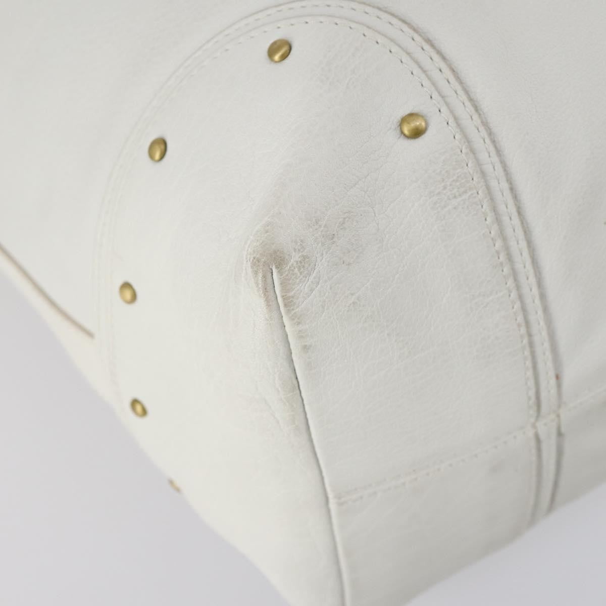 Bally Vintage Leather White Leather Shoulder Bag Bag (Pre-Owned)