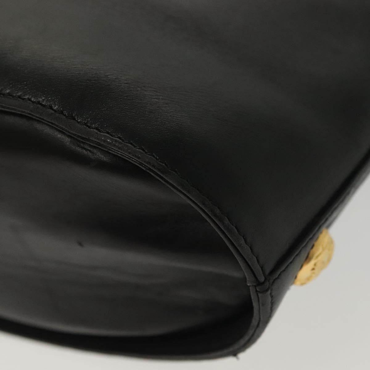 Salvatore Ferragamo Vintage Leather Black Leather Handbag (Pre-Owned)