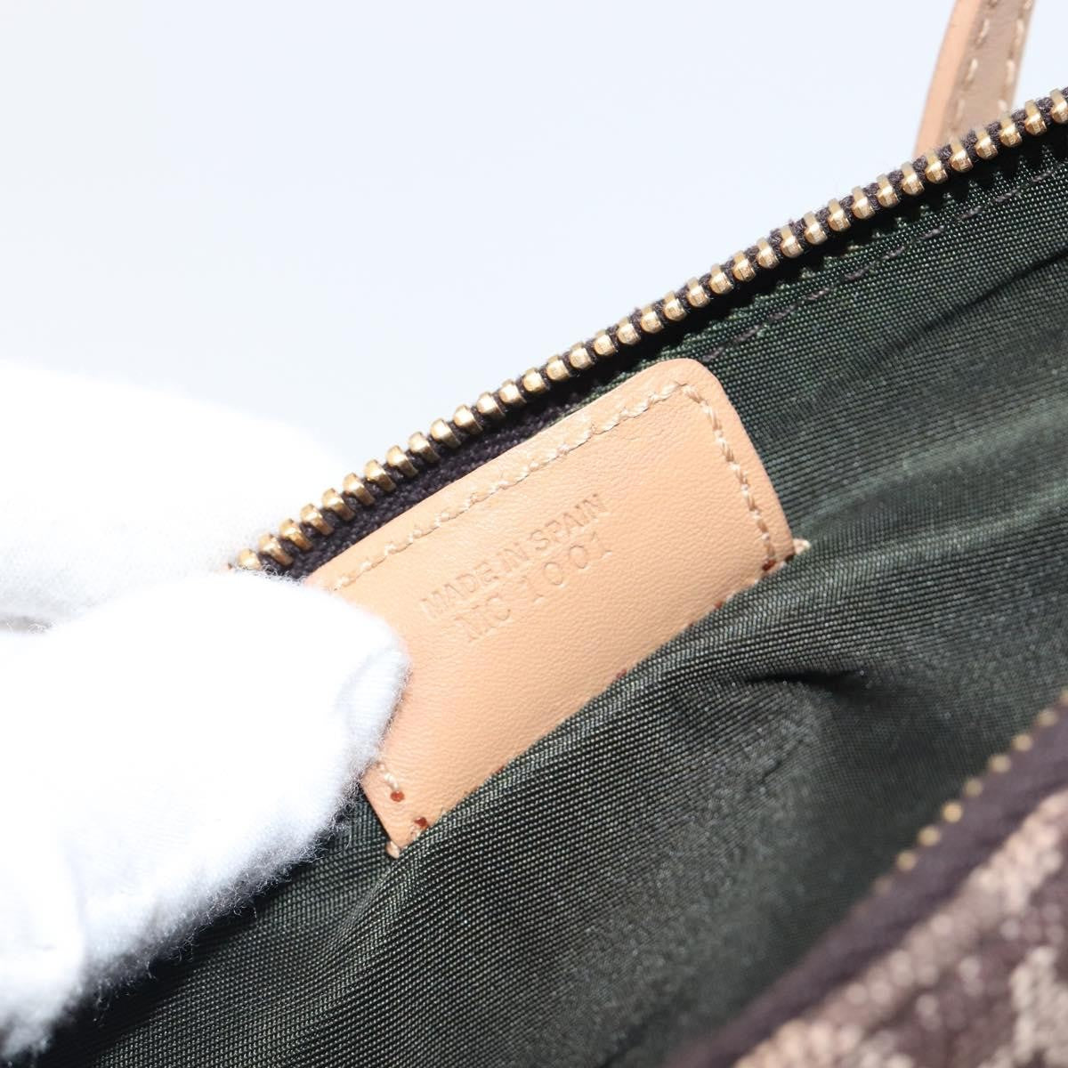 Christian Dior Vintage Saddle Bag Canvas Brown Canvas Clutche & Pouche Bag (Pre-Owned)