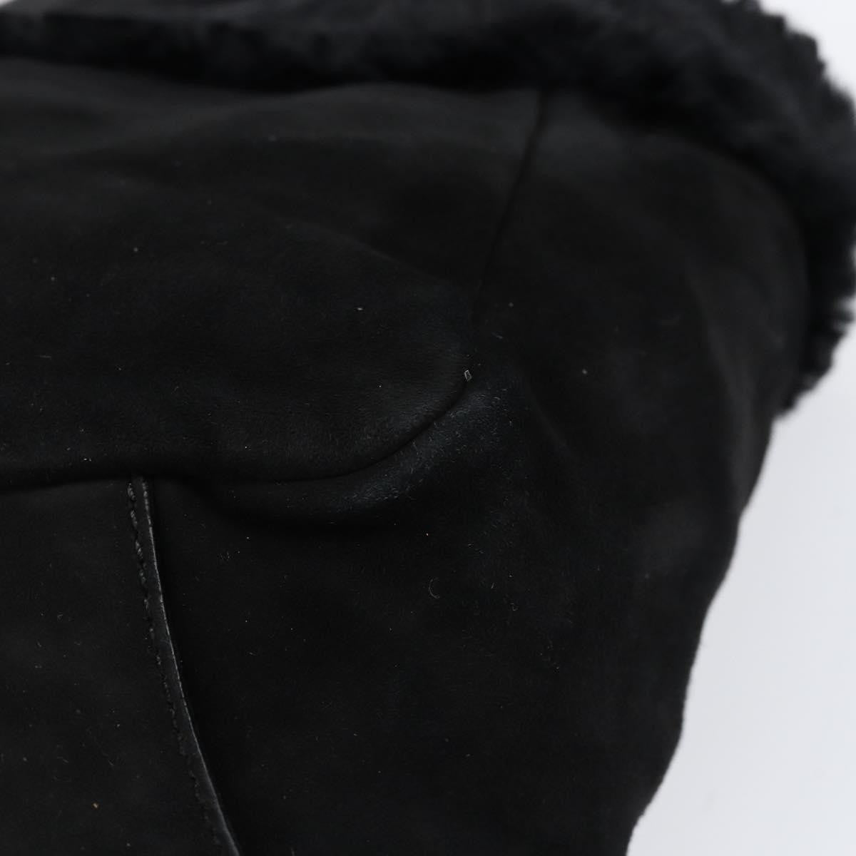 Salvatore Ferragamo Vala Suede Black Suede Handbag (Pre-Owned)