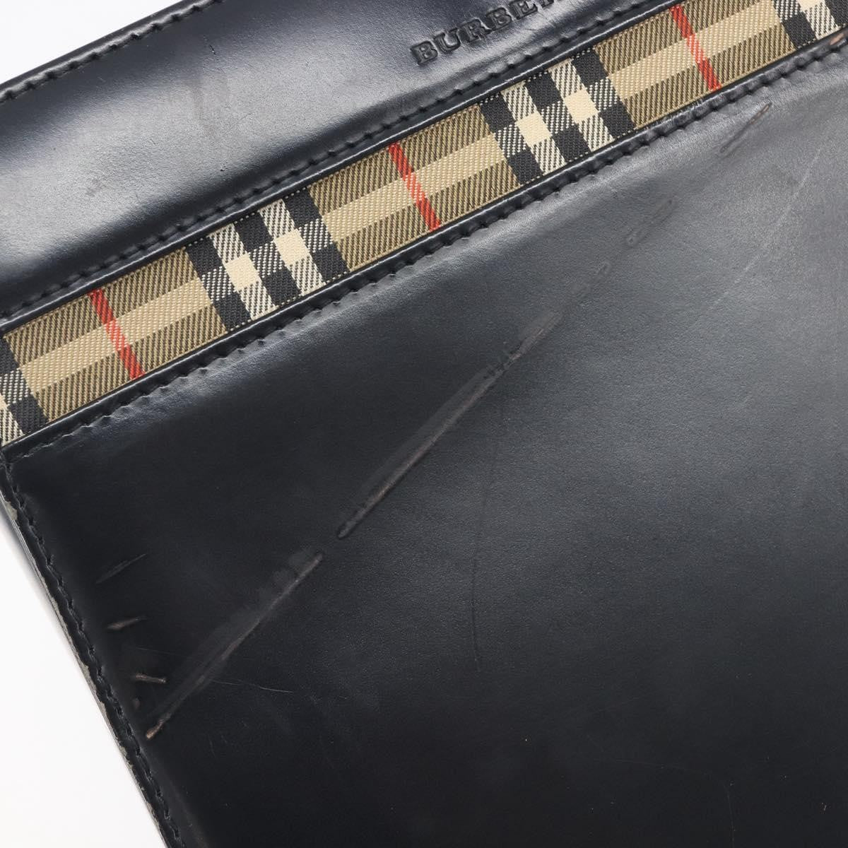 Burberry Nova Check Canvas And Leather Black Leather Handbag (Pre-Owned)