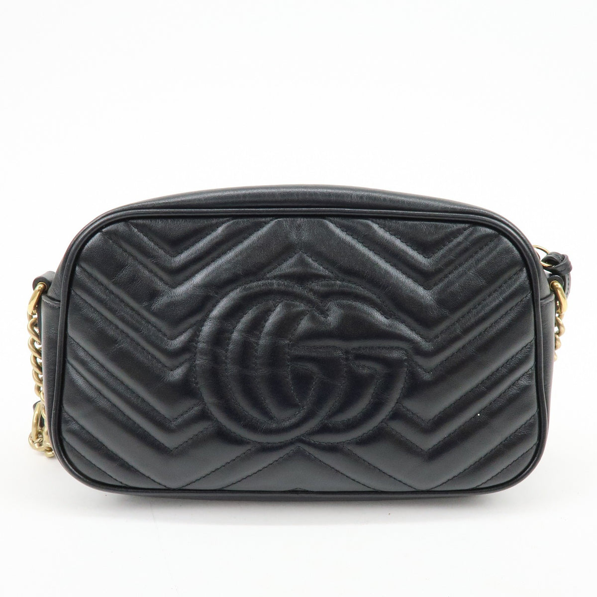 Gucci Gg Marmont Matelasse Leather Black Leather Shoulder Bag Bag (Pre-Owned)