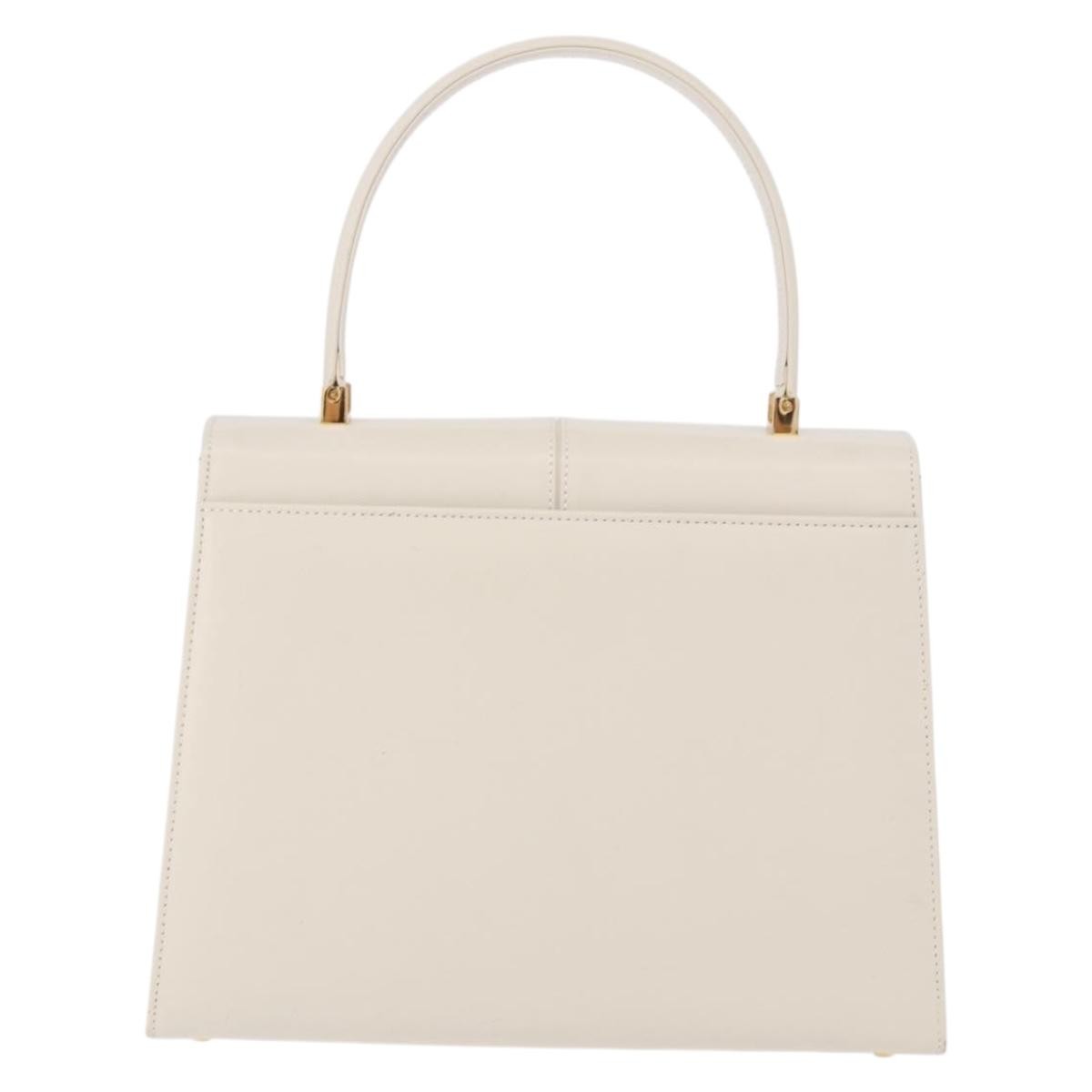 Saint Laurent Vintage Handbag Leather White Leather Handbag (Pre-Owned)