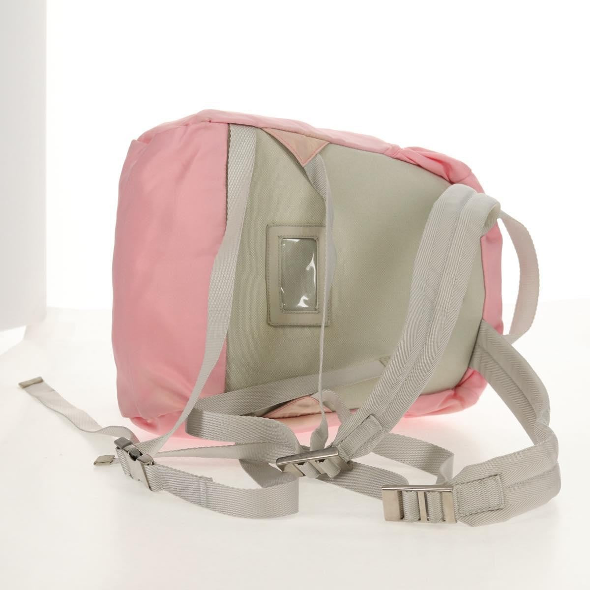 Prada Double Buckle Tessuto Pink Nylon Backpack Bag (Pre-Owned)