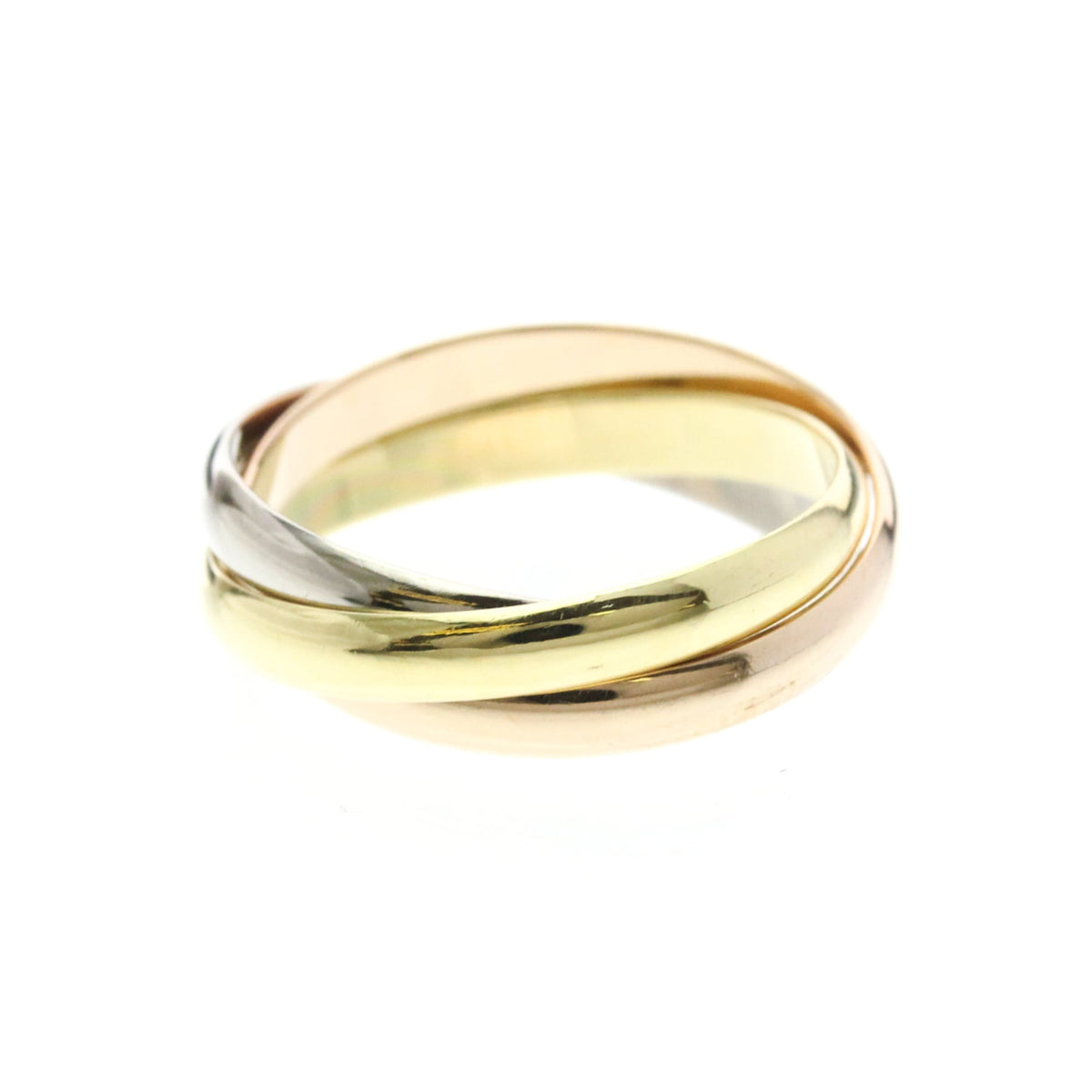 Cartier Trinity 18K Tricolor Gold Gold Gold Ring Jewelry (Pre-Owned)