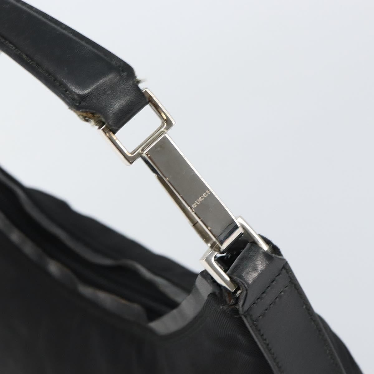 Gucci Zip Hobo Nylon Black Nylon Handbag (Pre-Owned)