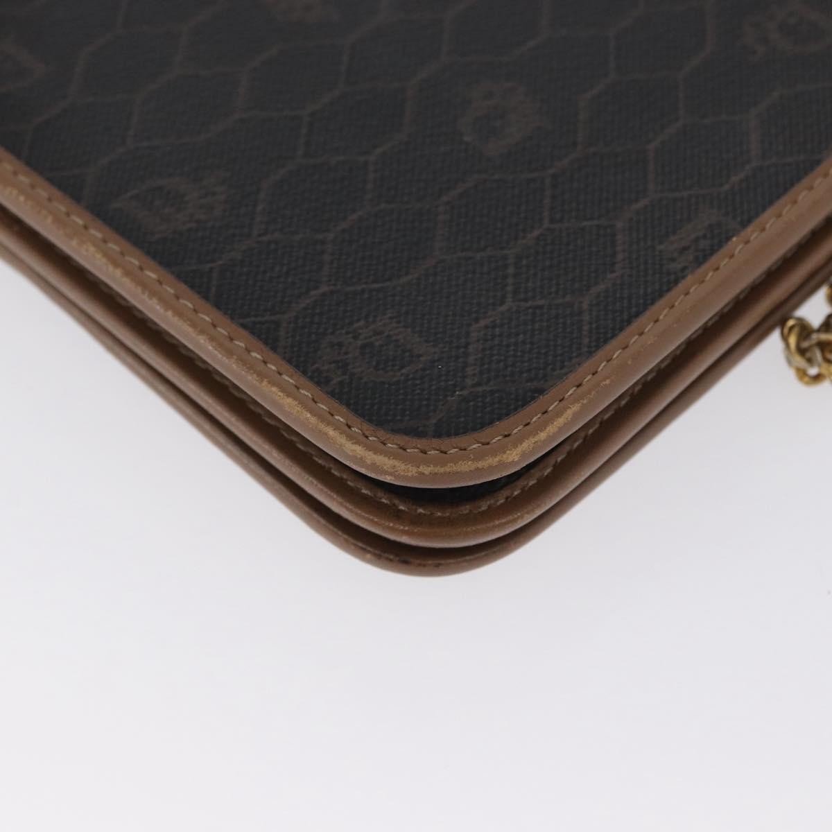 Christian Dior Vintage Honeycomb Chain Canvas Black Pvc Shoulder Bag Bag (Pre-Owned)