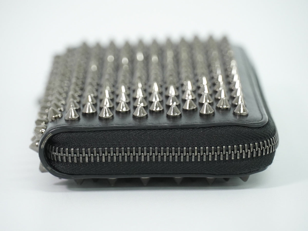 Christian Louboutin Panettone Spiked Leather Black Leather Wallets Accessory (Pre-Owned)