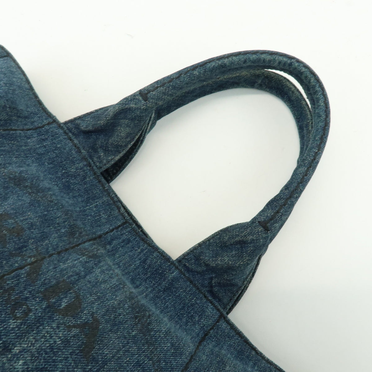 Prada Canapa Denim Blue Denim_Jeans Tote Bag Bag (Pre-Owned)