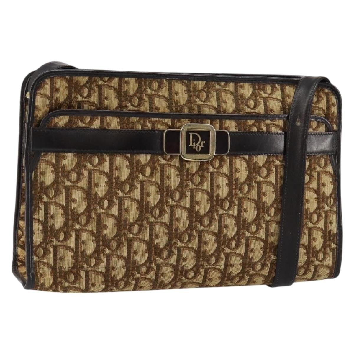 Christian Dior Trotter Shoulder Canvas Beige Canvas Shoulder Bag Bag (Pre-Owned)
