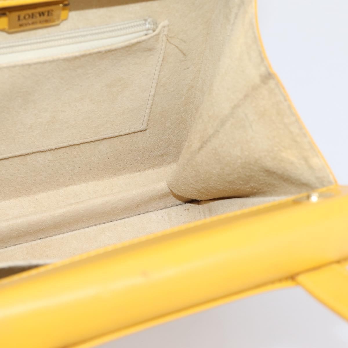 Loewe Vintage Square Tote Leather Yellow Leather Tote Bag Bag (Pre-Owned)