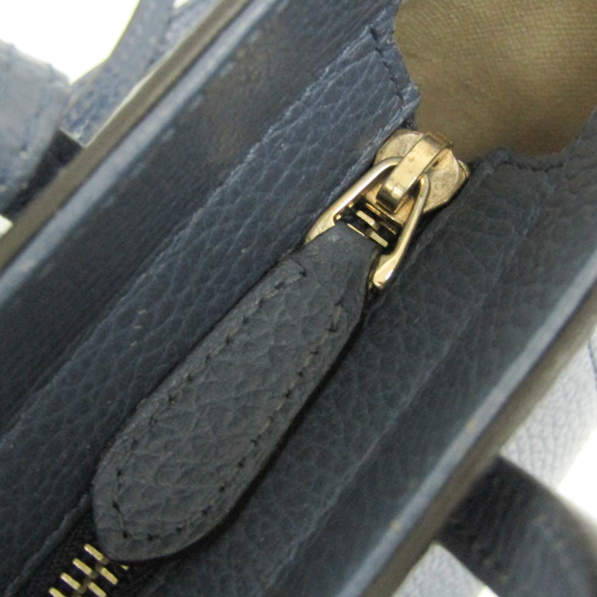 Gucci Swing Leather Blue Leather Tote Bag Bag (Pre-Owned)