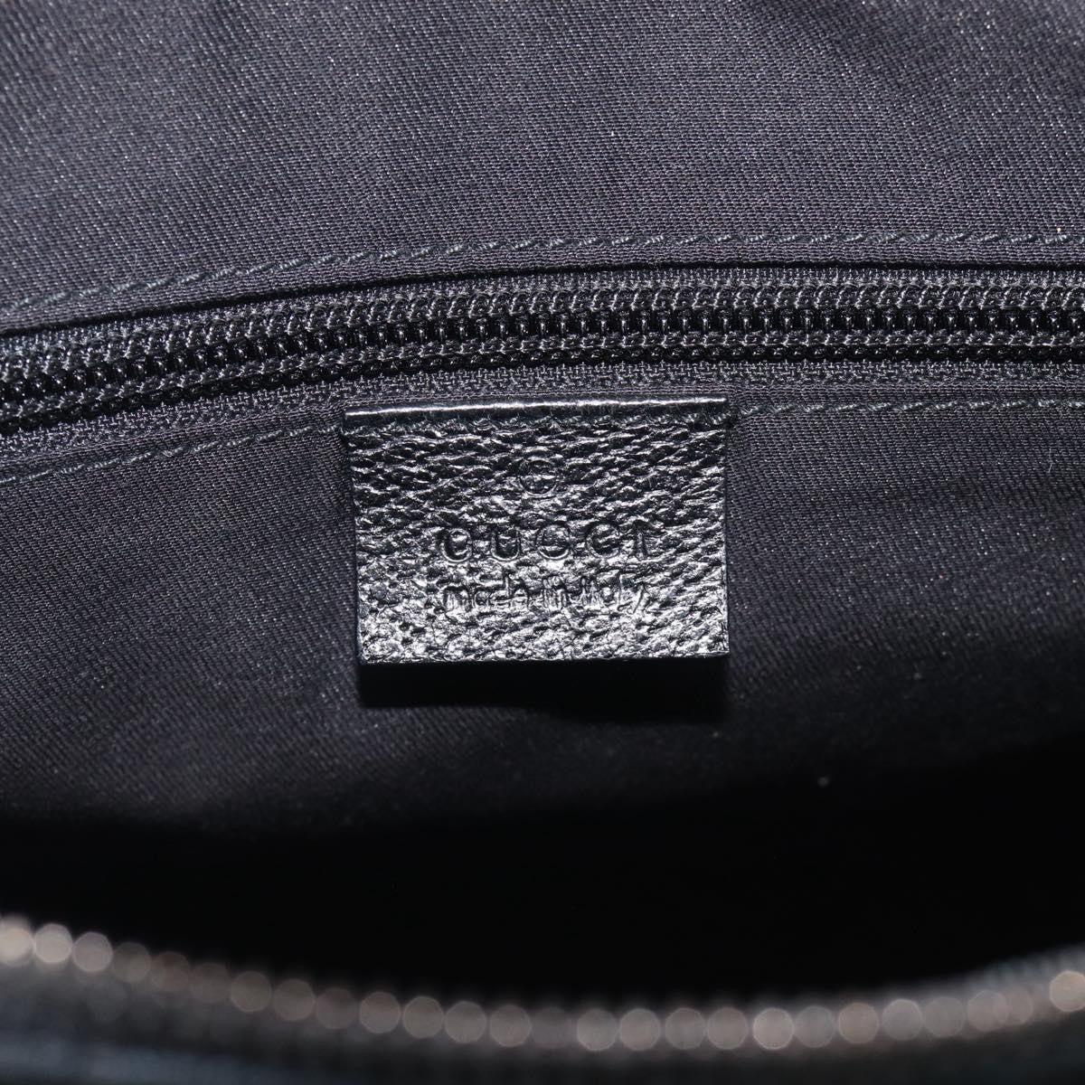 Gucci Front Zip Messenger Canvas And Leather Black Canvas Crossbody Bag Bag (Pre-Owned)