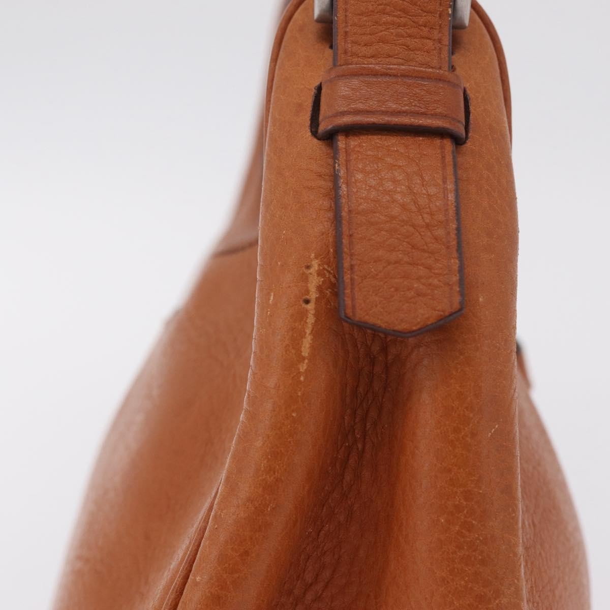 Prada Shoulder Leather Brown Leather Shoulder Bag Bag (Pre-Owned)