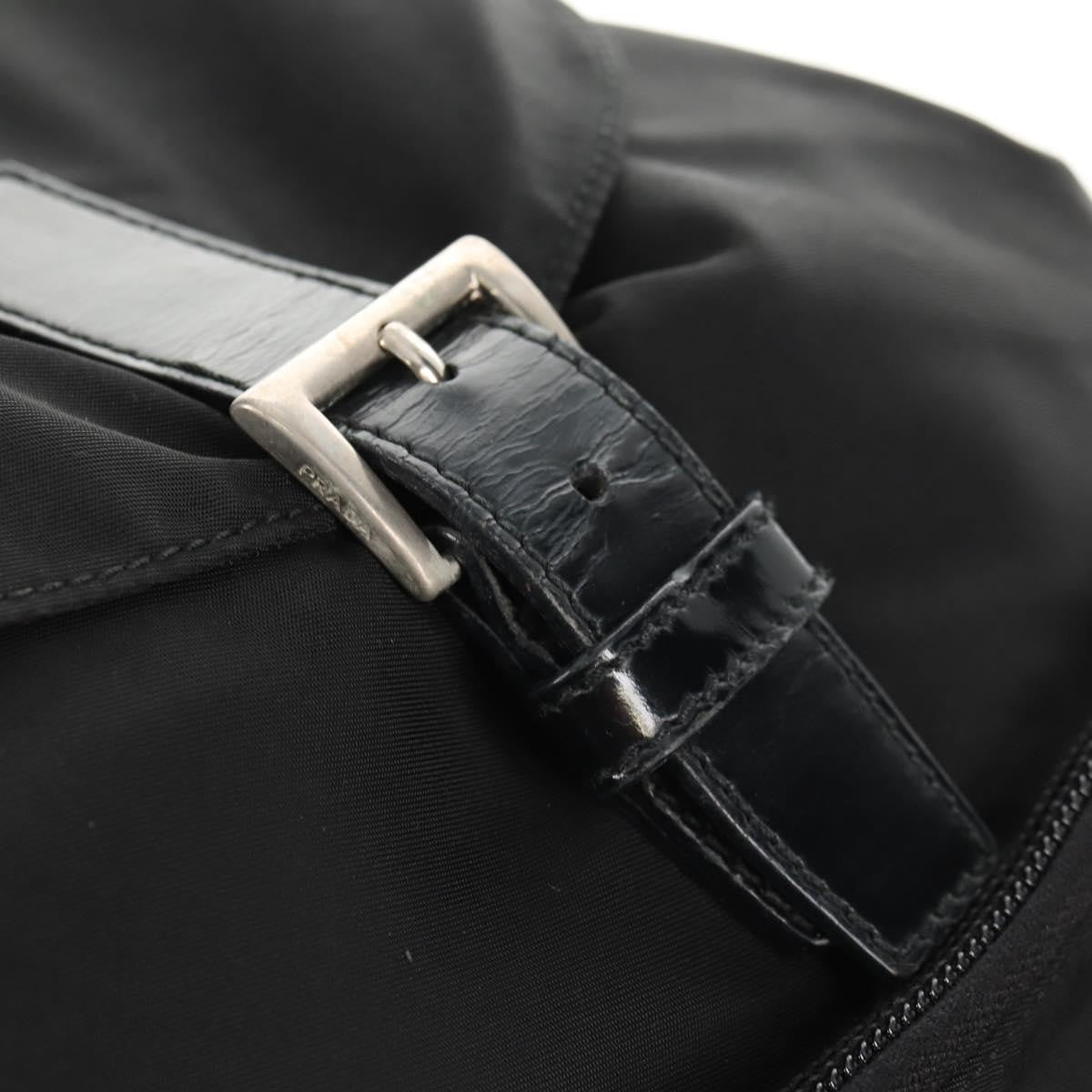 Prada Front Pocket Tessuto Black Nylon Backpack Bag (Pre-Owned)