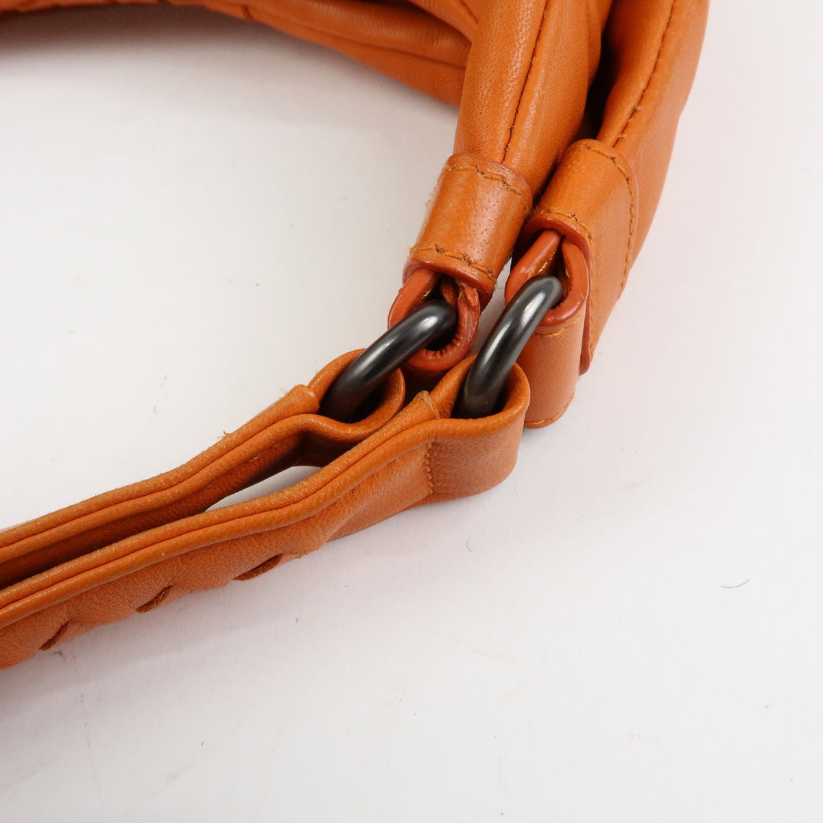 Bottega Veneta Campana Hobo Intrecciato Nappa Orange Leather Shoulder Bag Bag (Pre-Owned)
